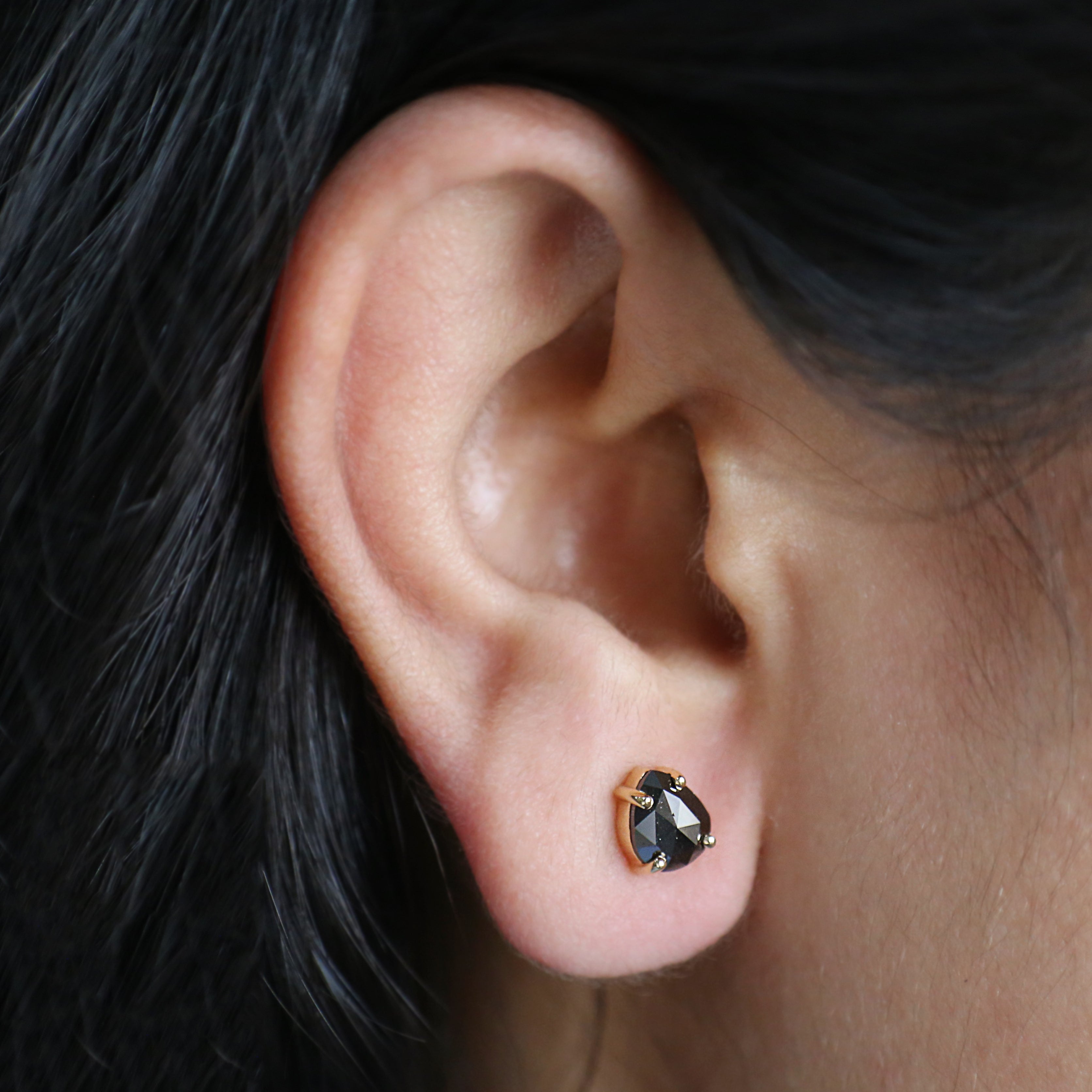 Pear Salt And Pepper Diamond Earring 2.04 Ct Pear Diamond Earring 14K Solid Yellow Gold Silver Pear Earring Gift For Her KDL7903-KDL6775