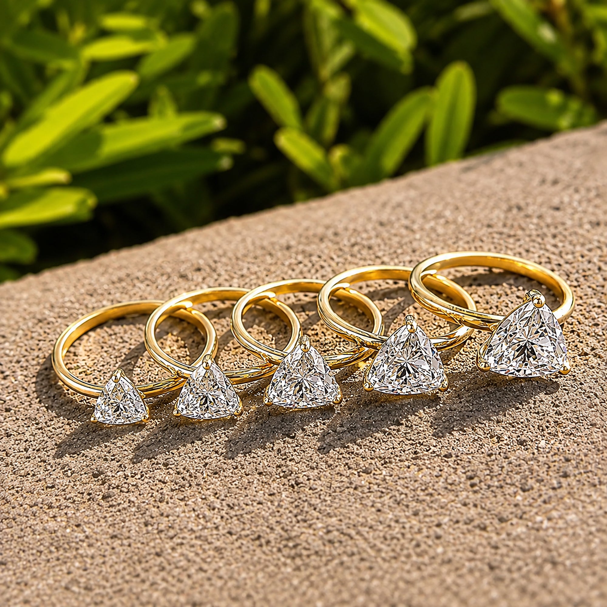 Trillion Cut Engagement ring 6mm 7mm 8mm 9mm 10mm Stone Ring Silver Promise Ring Triangle Shape Diamond Solitaire Ring Gift For Her FD439