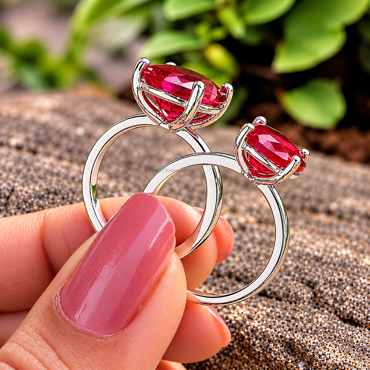 Round Red Ruby stone engagement ring 11mm 9mm 8mm 6.50mm 4mm ring silver simulant Ring Solitaire ring Diamond ring Gift for her FD516