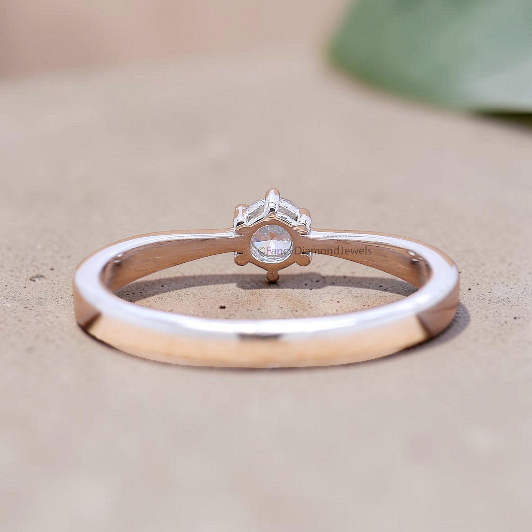 Minimalist Engagement Ring, Round Lab Grown Diamond Ring, 14K Solid Gold Solitaire Ring, Unique Wedding Ring, Anniversary Gift For Her FD565