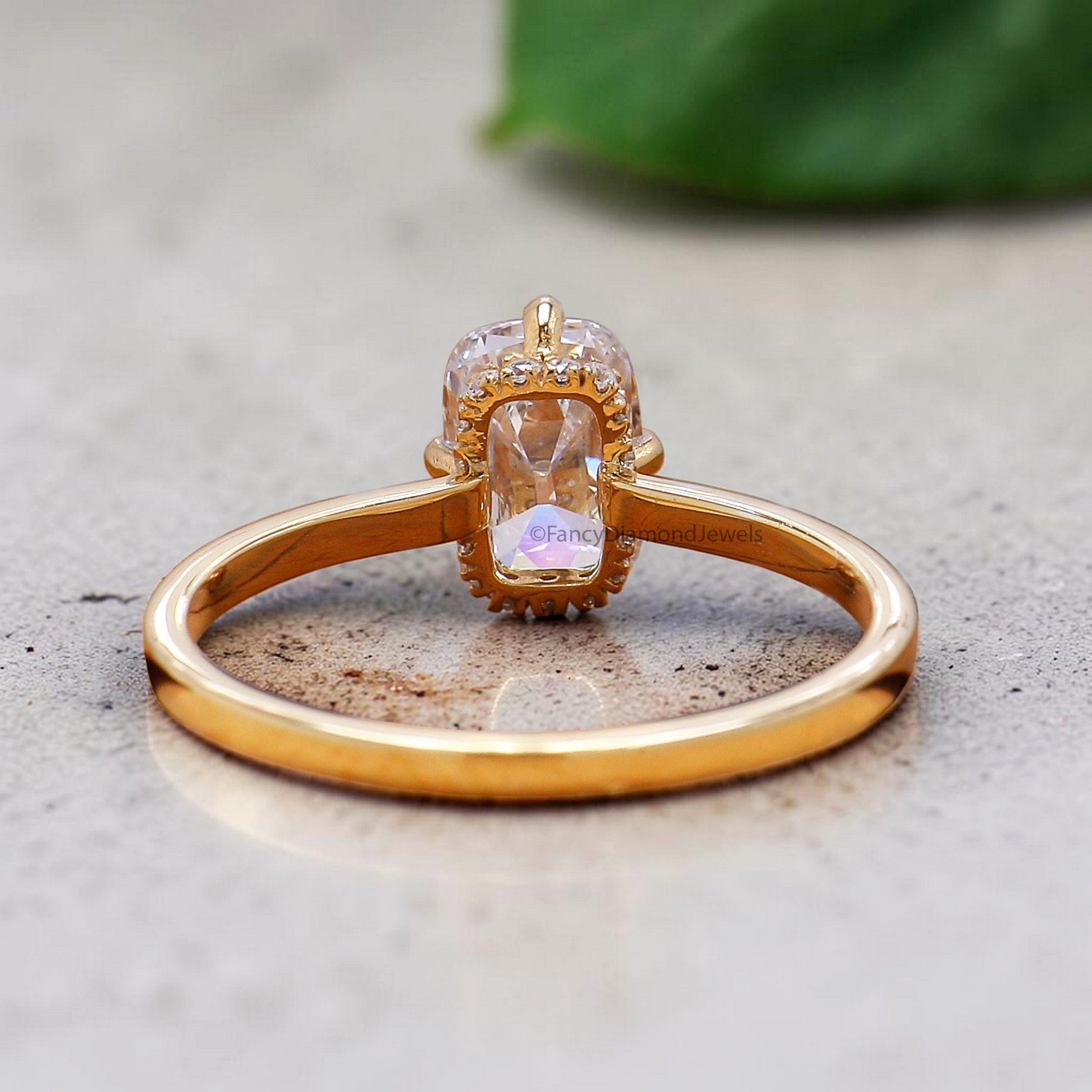 Cushion Old Mine Cut Diamond Engagement Ring with Hidden Halo, Lab Grown Diamond Wedding Ring for Her, Vintage Inspired Diamond Ring FD557