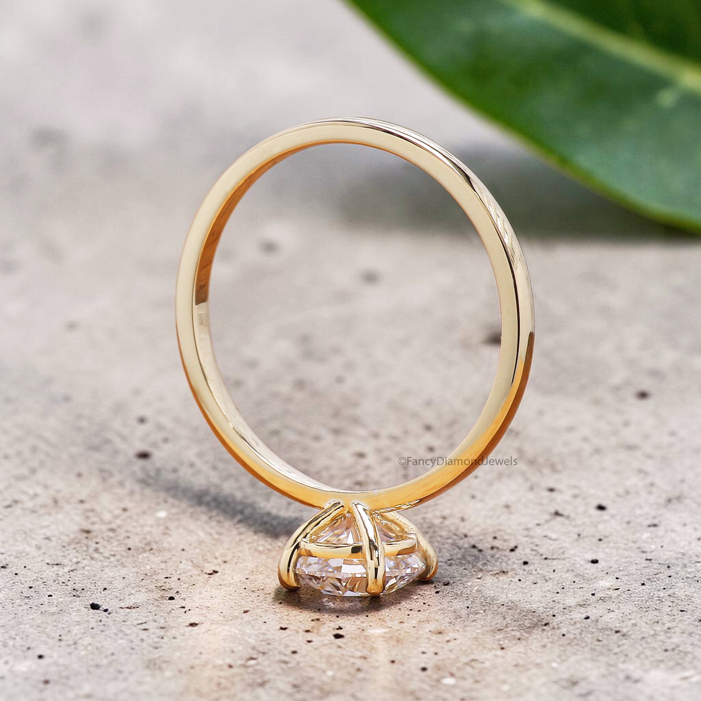 Old European Cut Diamond Engagement Ring, Vintage Style Lab Grown Round Diamond Solitaire Ring, Anniversary Gift Ring, Gift for Her FD561