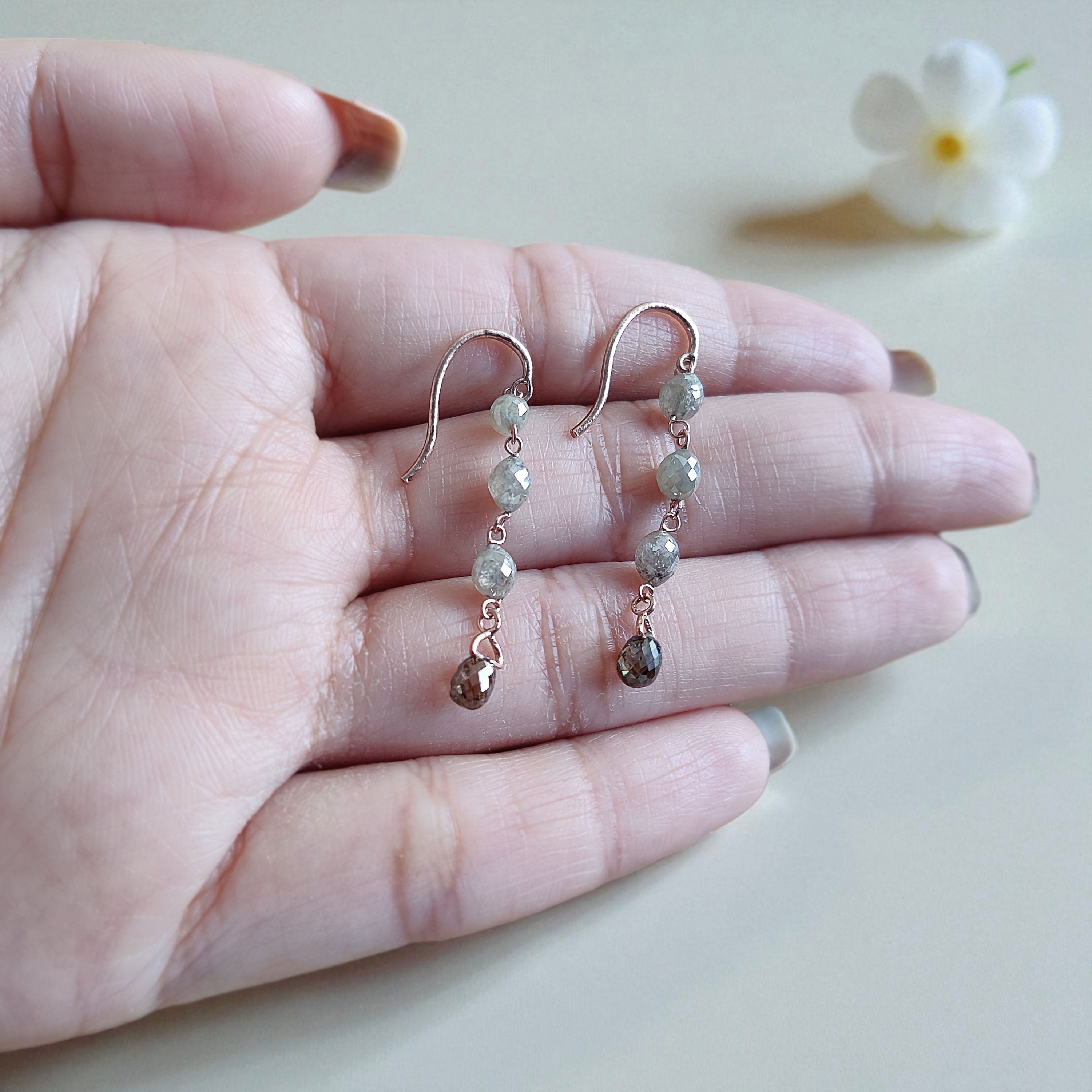 Bead Drop Earrings | Diamond Dangles Earring | Diamond Drop Earrings | Western Boho Beaded Earrings | Brown Drop Earrings | KDN869-KDN1786