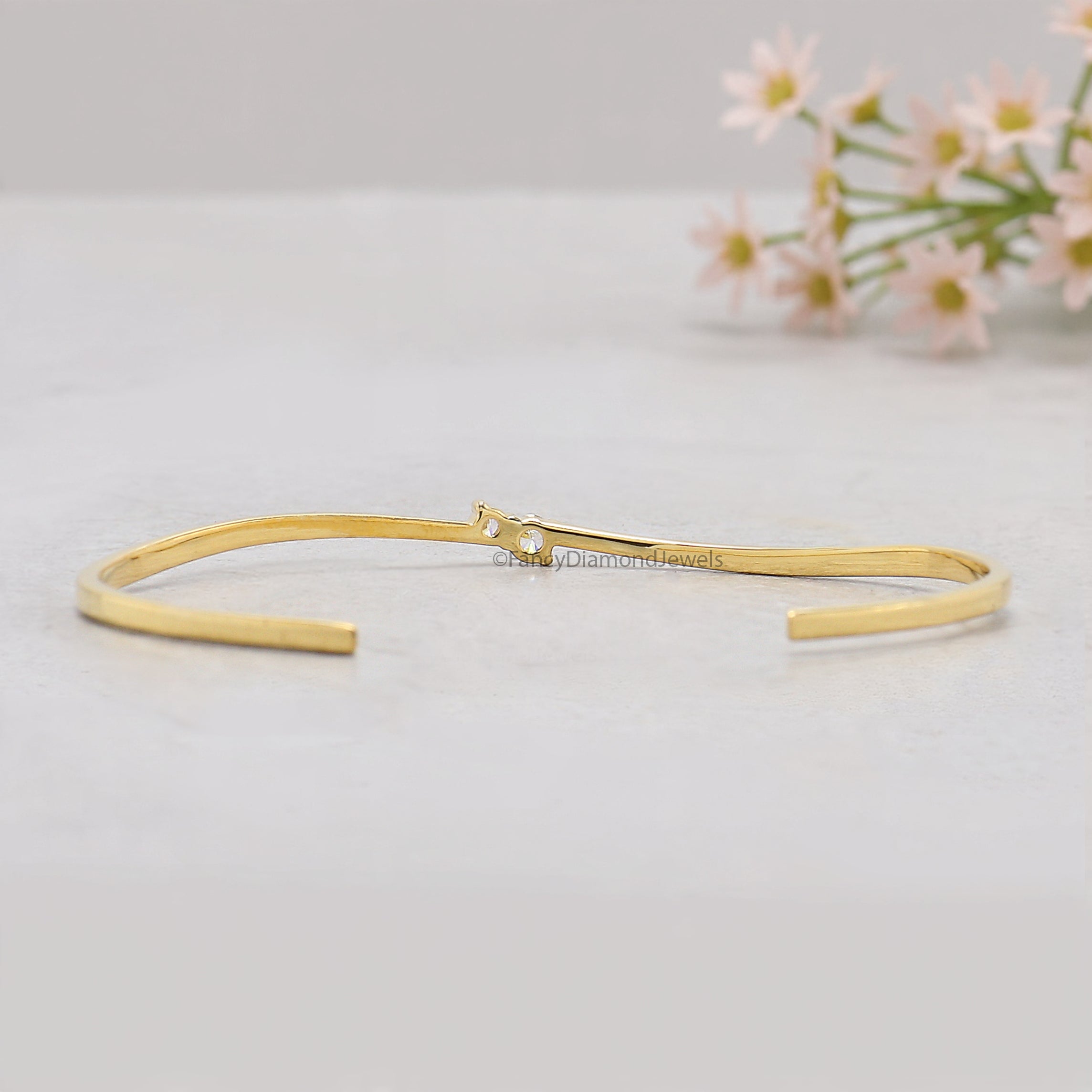 Round Moissanite Diamond Bracelet White Color  Round Diamond Bracelet Gold Bracelet Round Brilliant Cut Diamond Bracelet Gift For Her KD944