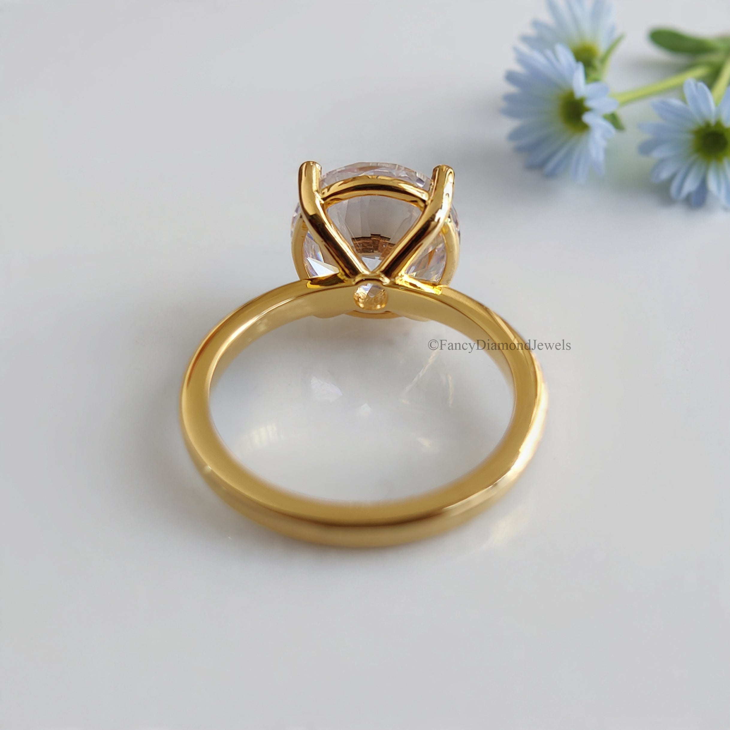 Round Diamond engagement ring 11mm 10mm 9mm 8mm 7mm stone ring Solitaire Silver Promise ring Diamond ring Simulant ring Gift for her FD164