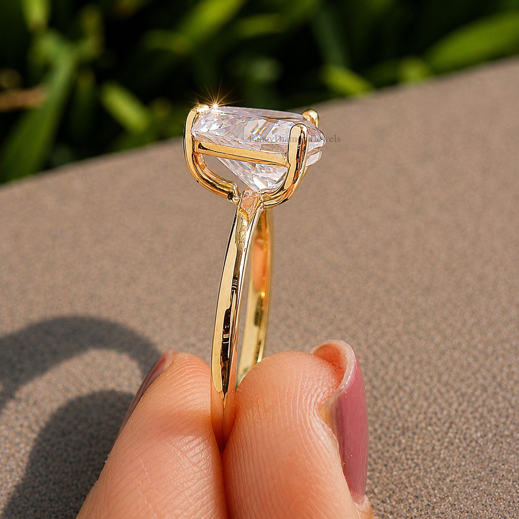 Trillion Cut Engagement ring 6mm 7mm 8mm 9mm 10mm Stone Ring Silver Promise Ring Triangle Shape Diamond Solitaire Ring Gift For Her FD439
