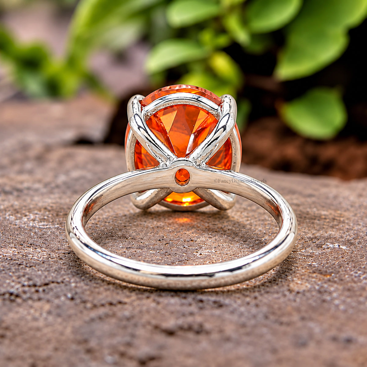 Oval Orange Citrine stone engagement ring 12mm 10mm 9mm 8mm 7mm  ring silver simulant Ring Solitaire ring Diamond ring Gift for her FD337
