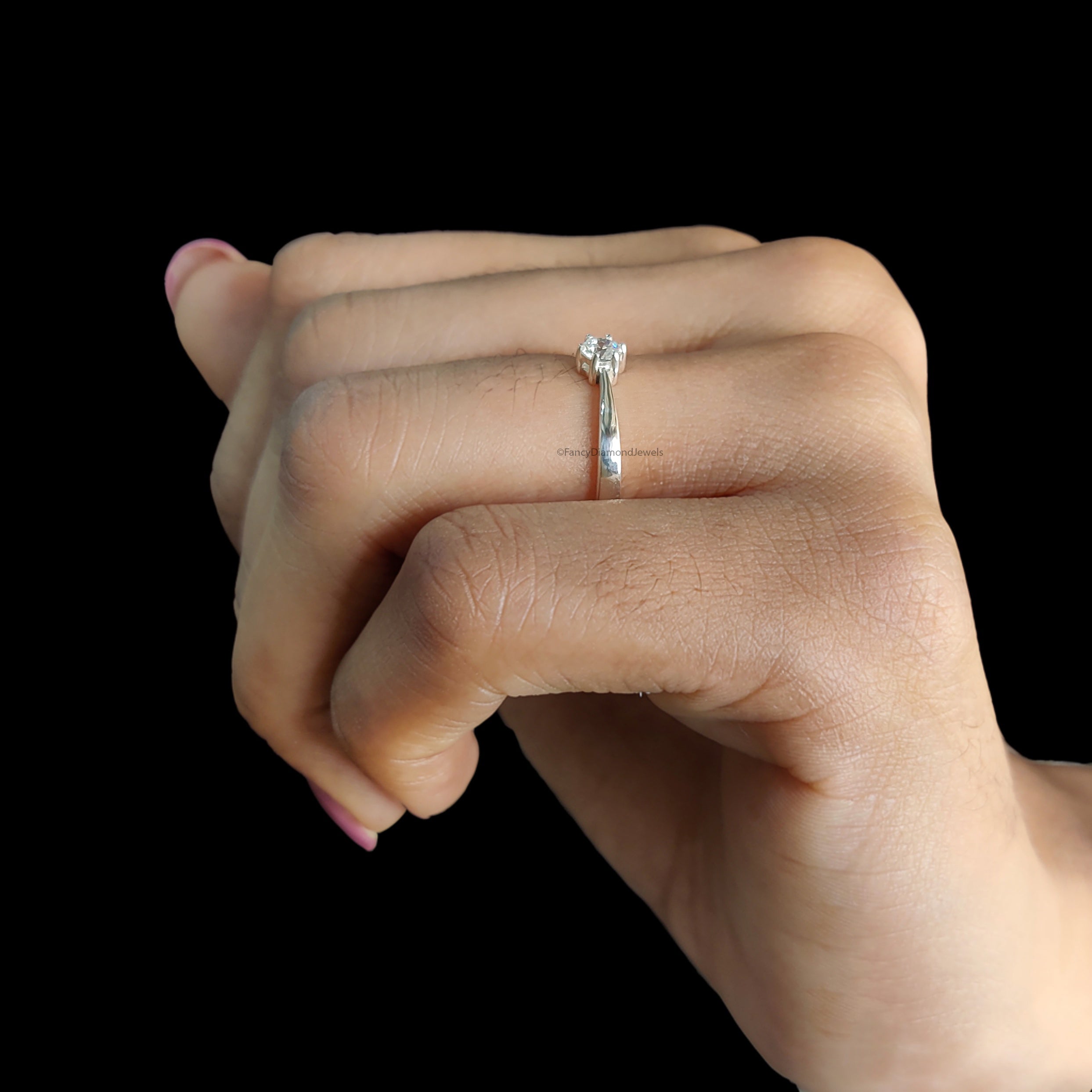 Minimalist Engagement Ring, Round Lab Grown Diamond Ring, 14K Solid Gold Solitaire Ring, Unique Wedding Ring, Anniversary Gift For Her FD565
