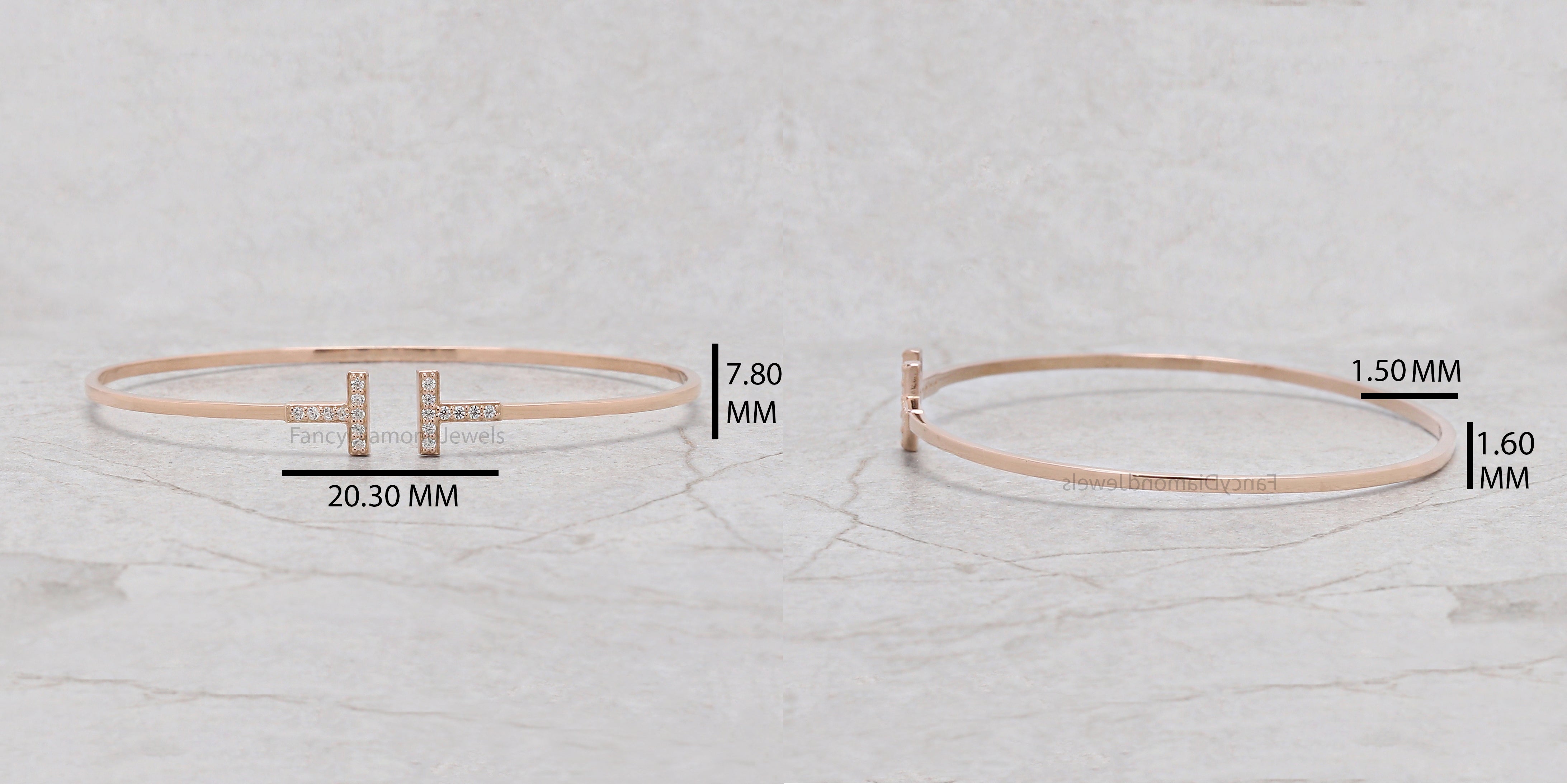 Round White Color Diamond Bracelet, White Diamond Anniversary Gift Bracelet, Gold Bracelet, Round Brilliant Cut Diamond Bracelet, KD1148