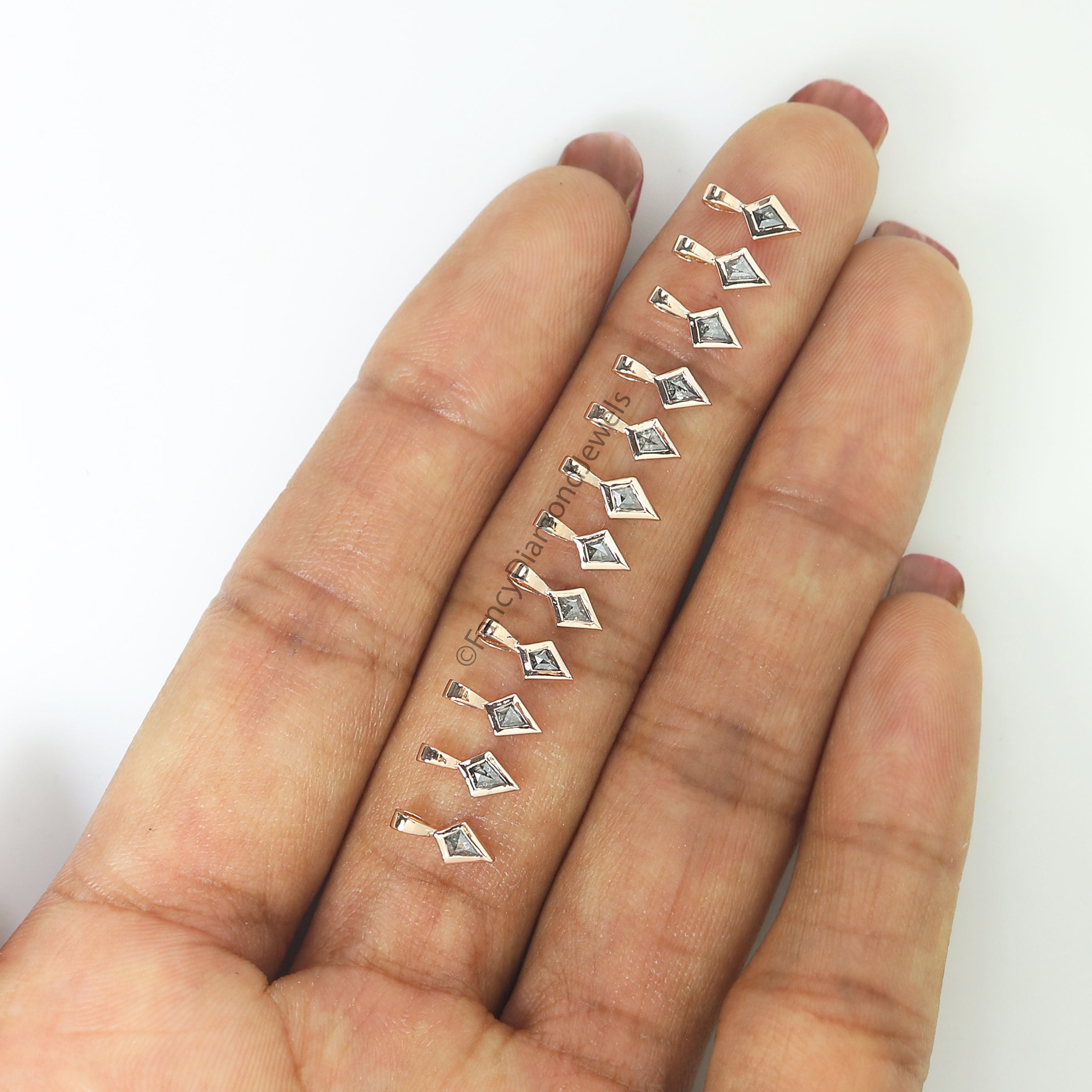 Kite Salt And Pepper Diamond Pendant, Unique Diamond Pendant, Salt And Pepper Diamond Pendant, No Chain Including Only Pendant KD1088