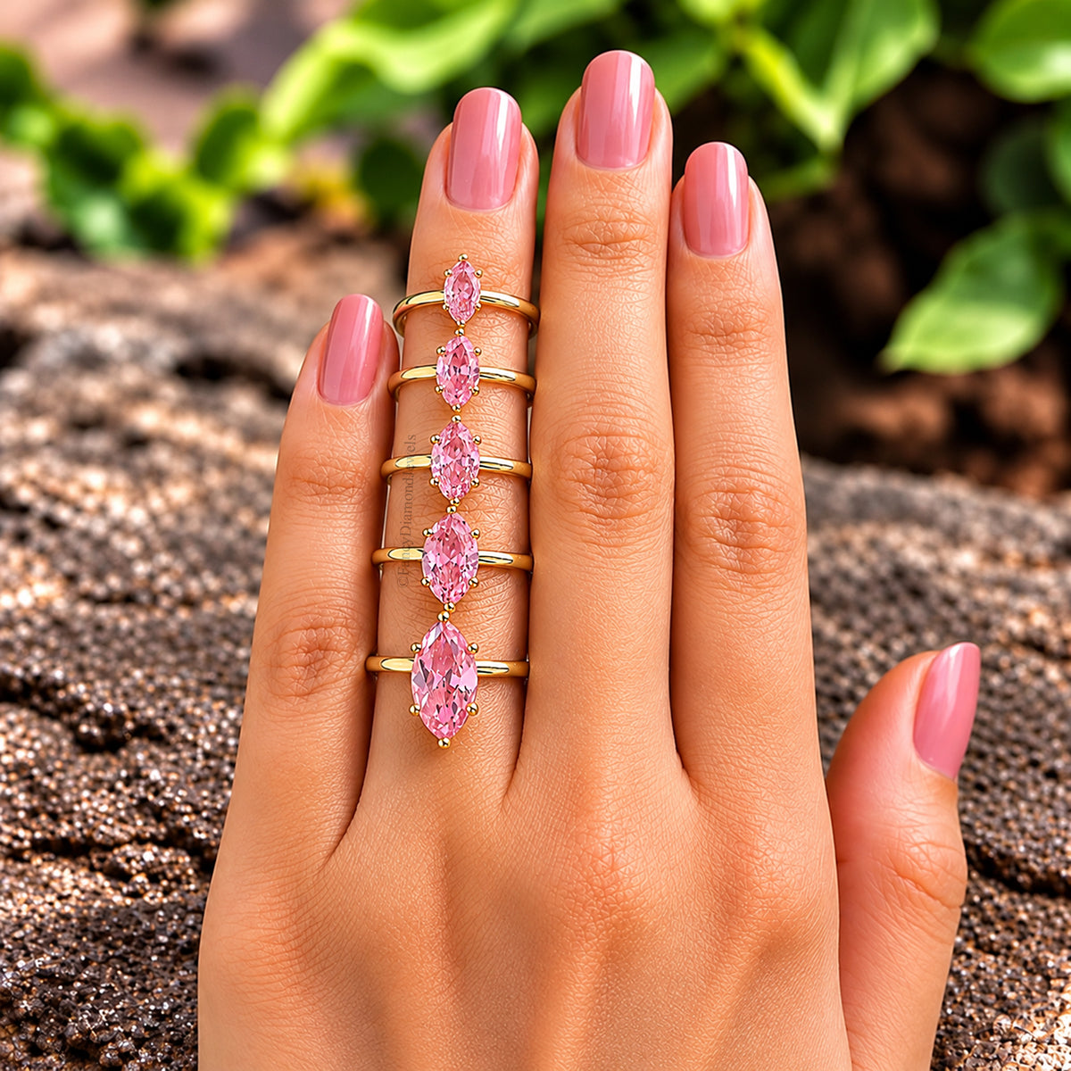 Marquise Pink Tourmaline engagement ring 8mm 9mm 10mm 12mm 14mm stone ring Simulant Marquise Solitaire ring Silver ring Gift for her FD339