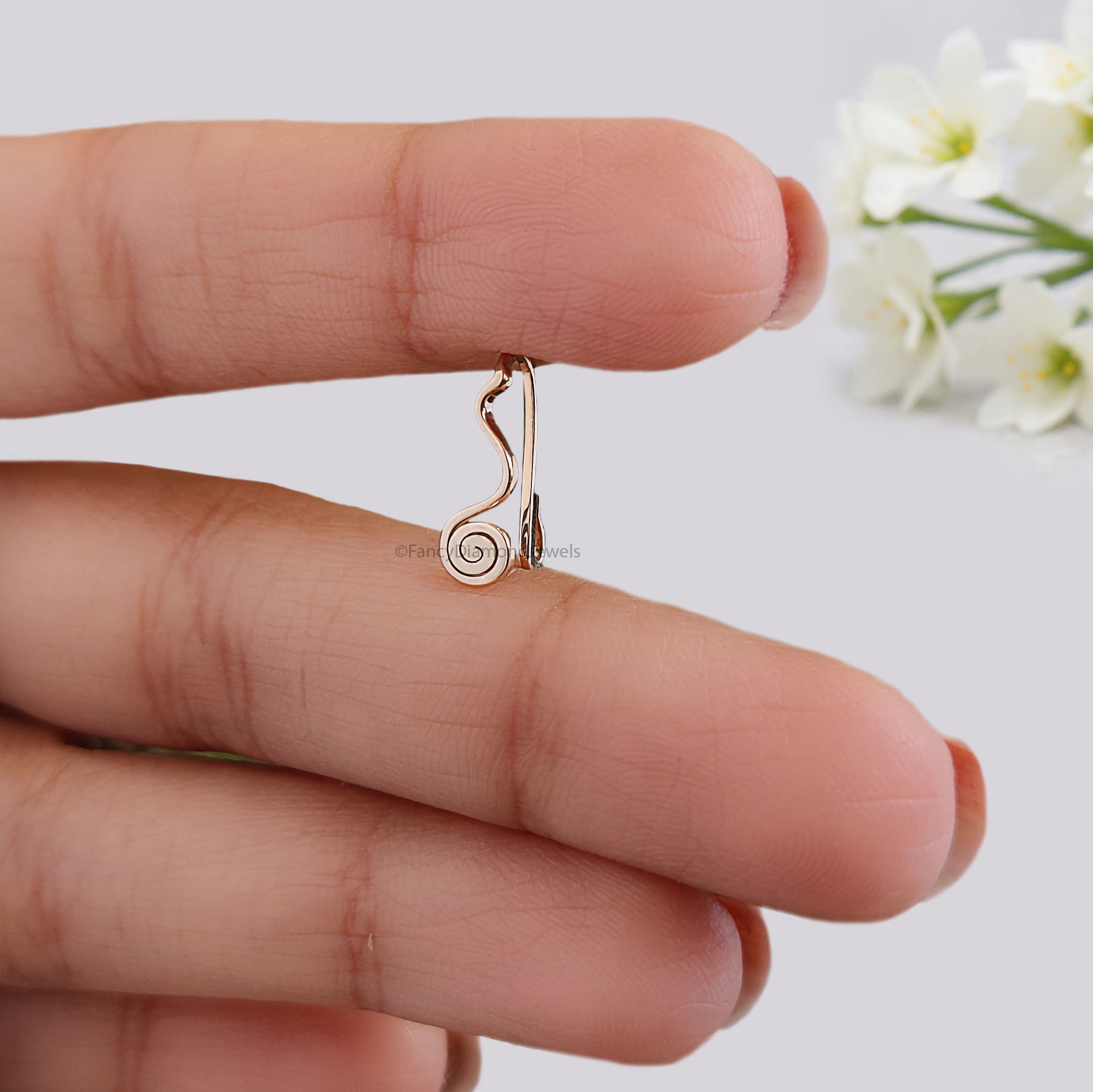 Nose Cuff Clip on Nose Cuff Sterling Silver 14K Yellow or Rose Gold Filled Spiral Non Pierced Nose Ring sterling silver Nose Jewelry FD499