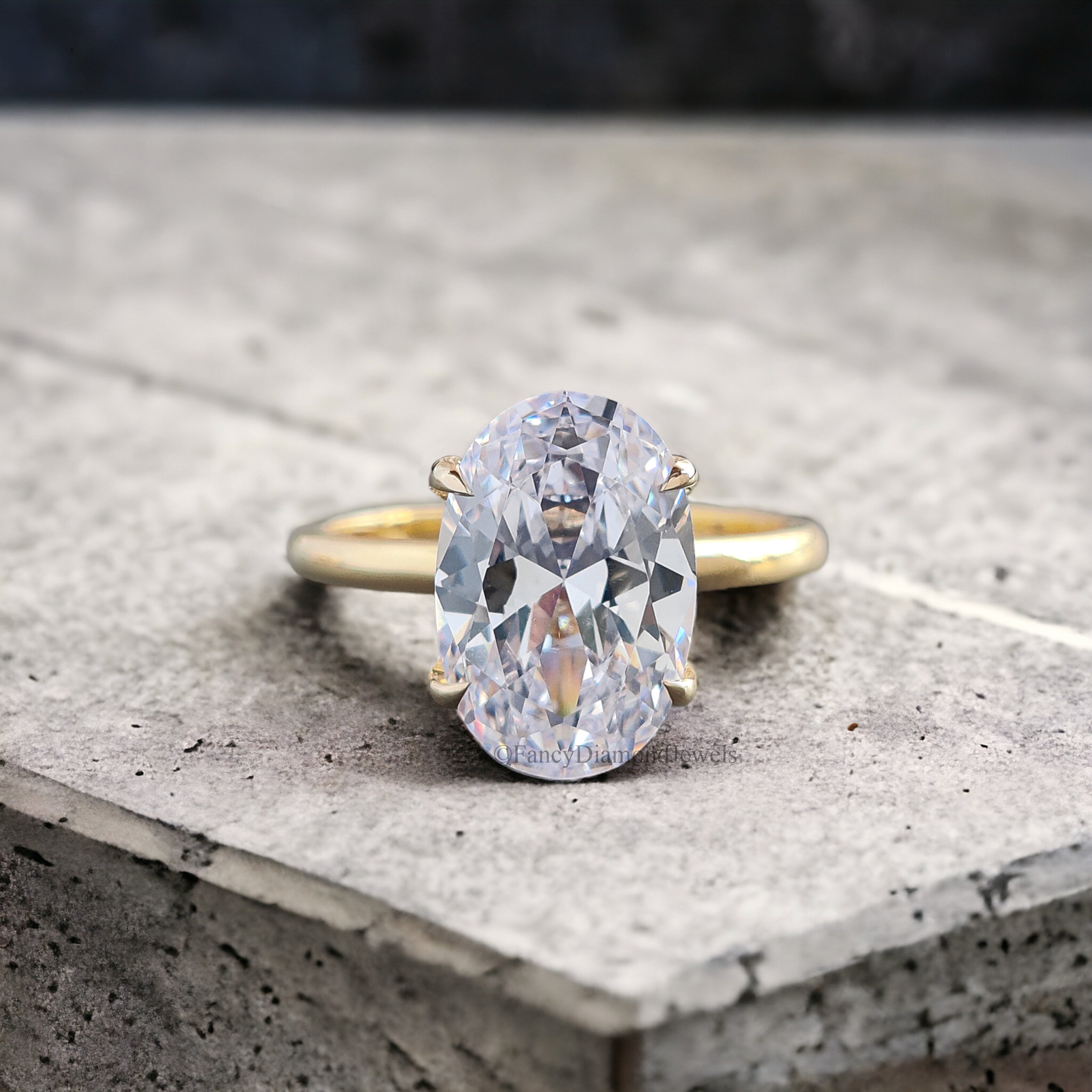 Oval Diamond engagement ring 12mm 10mm 9mm 8mm stone ring Silver Promise ring Diamond ring Simulant ring Solitaire ring Gift for her FD162