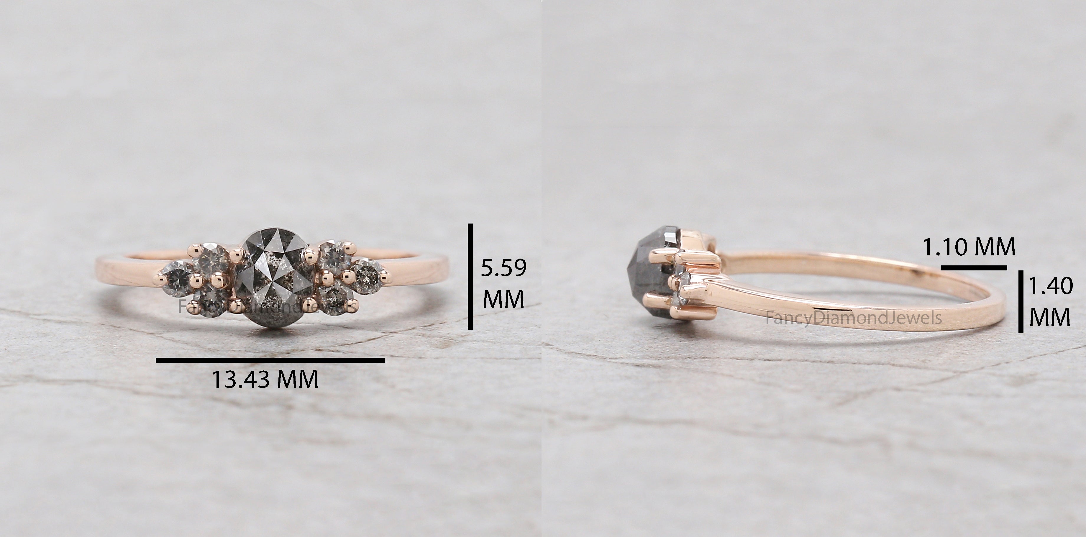 Oval Salt And Pepper Diamond Ring, Salt And Pepper Oval Diamond Engagement Ring, Solitaire Ring, Oval Cut Ring, Oval Shape Ring, KD1106