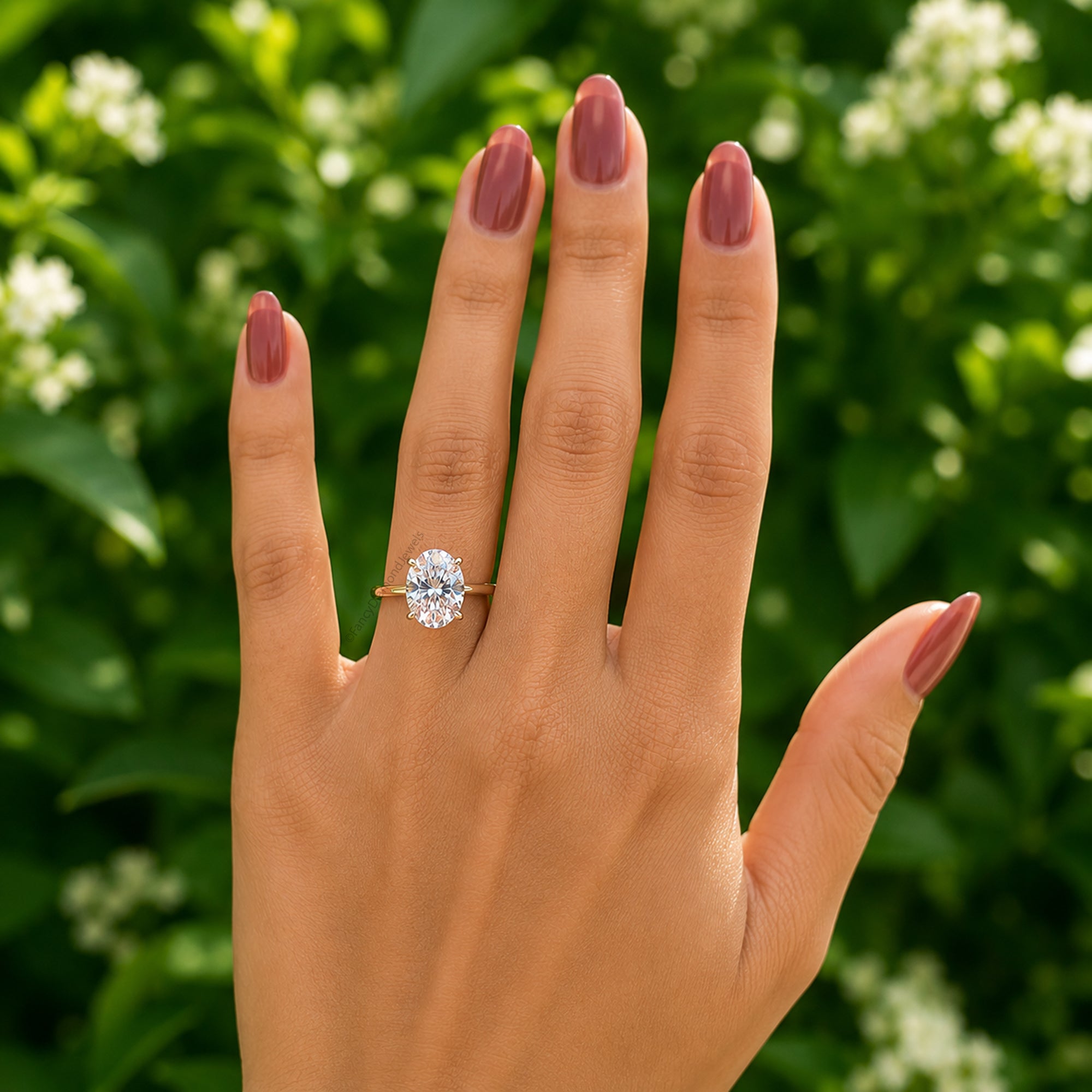 Oval Moissanite Engagement Ring for Women, Solitaire Wedding Ring, Anniversary Gift for Her, Proposal Ring, Minimalist Bridal Jewelry FD06