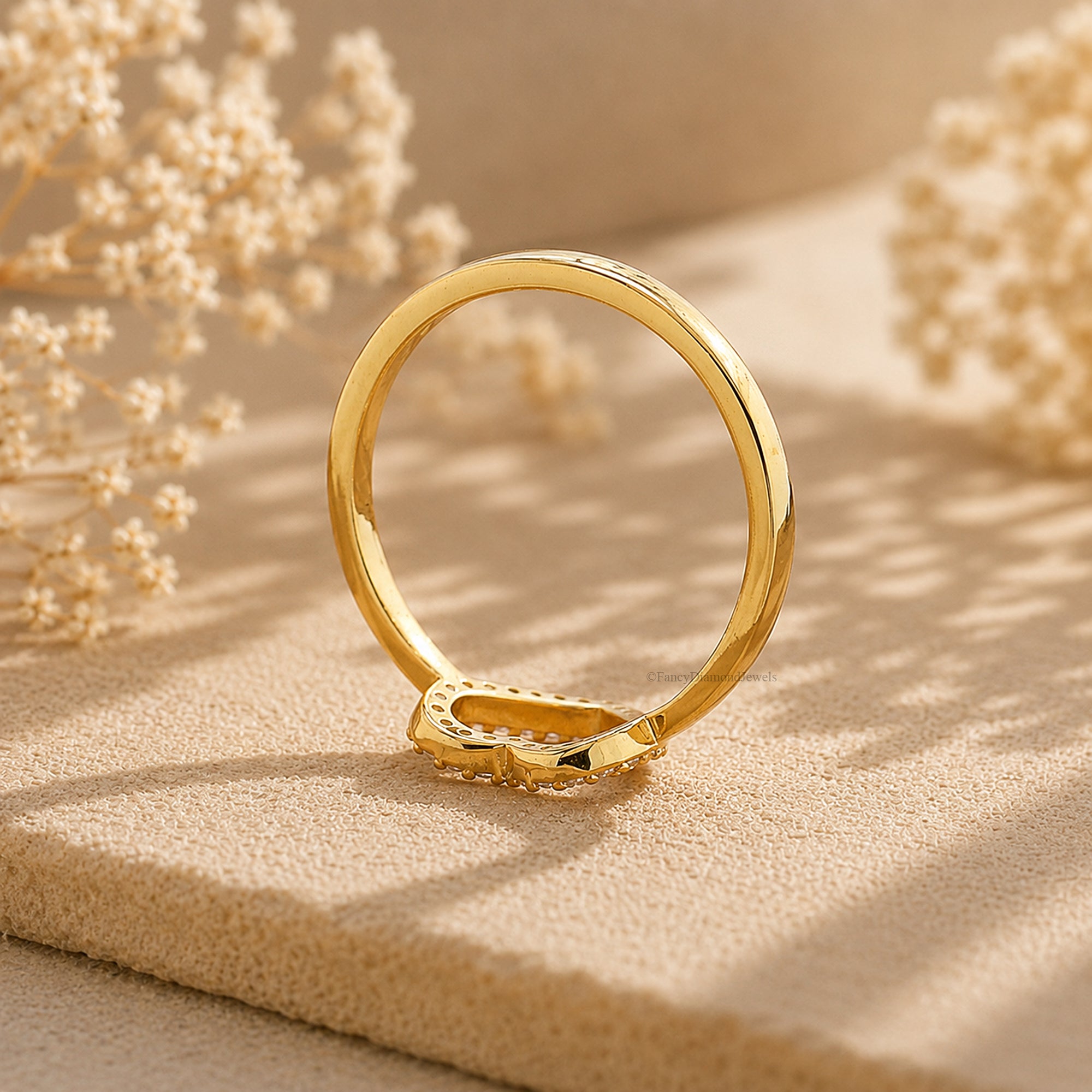 Round Lab Grown Diamond Heart Ring Pave Crystal Promise Ring Dainty Diamond Ring Cute Stackable Jewelry Anniversary Gift for Her FD584