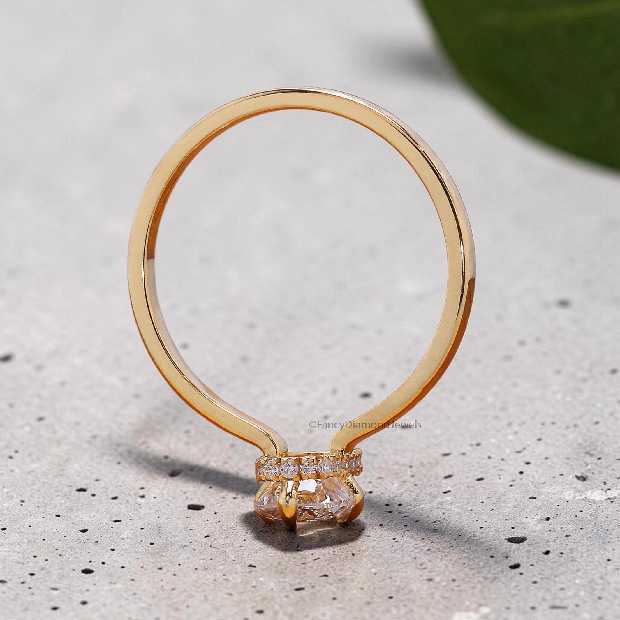 Cushion Old Mine Cut Diamond Engagement Ring with Hidden Halo, Lab Grown Diamond Wedding Ring for Her, Vintage Inspired Diamond Ring FD557