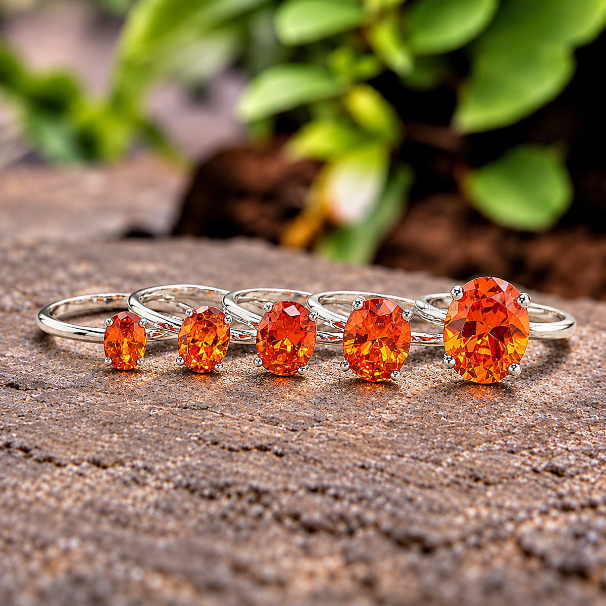 Oval Orange Citrine stone engagement ring 12mm 10mm 9mm 8mm 7mm  ring silver simulant Ring Solitaire ring Diamond ring Gift for her FD337