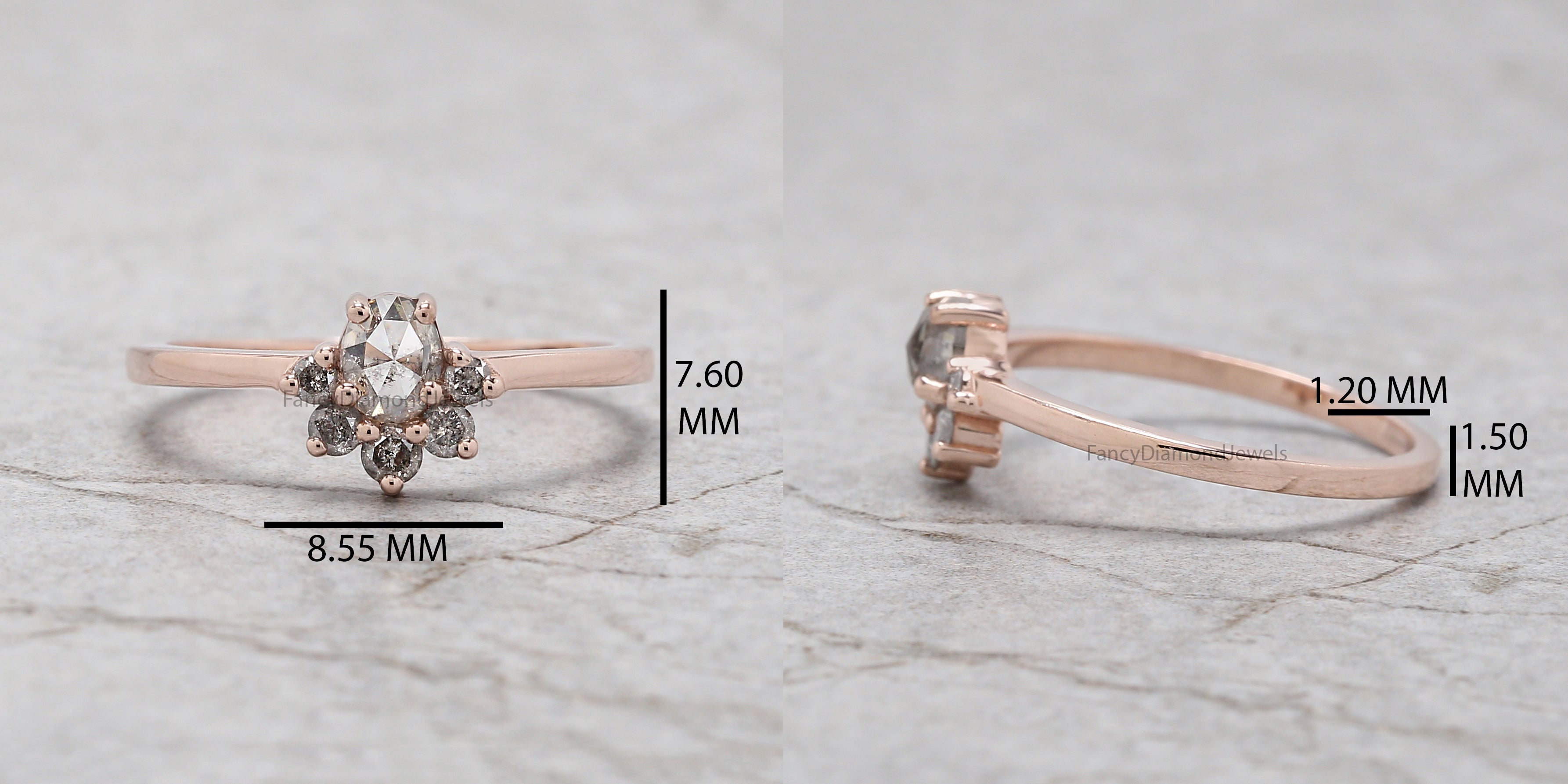 Oval Salt And Pepper Diamond Ring, Salt And Pepper Oval Diamond Engagement Ring, Oval Diamond Ring, Oval Cut Ring, Oval Shape Ring, KD1146