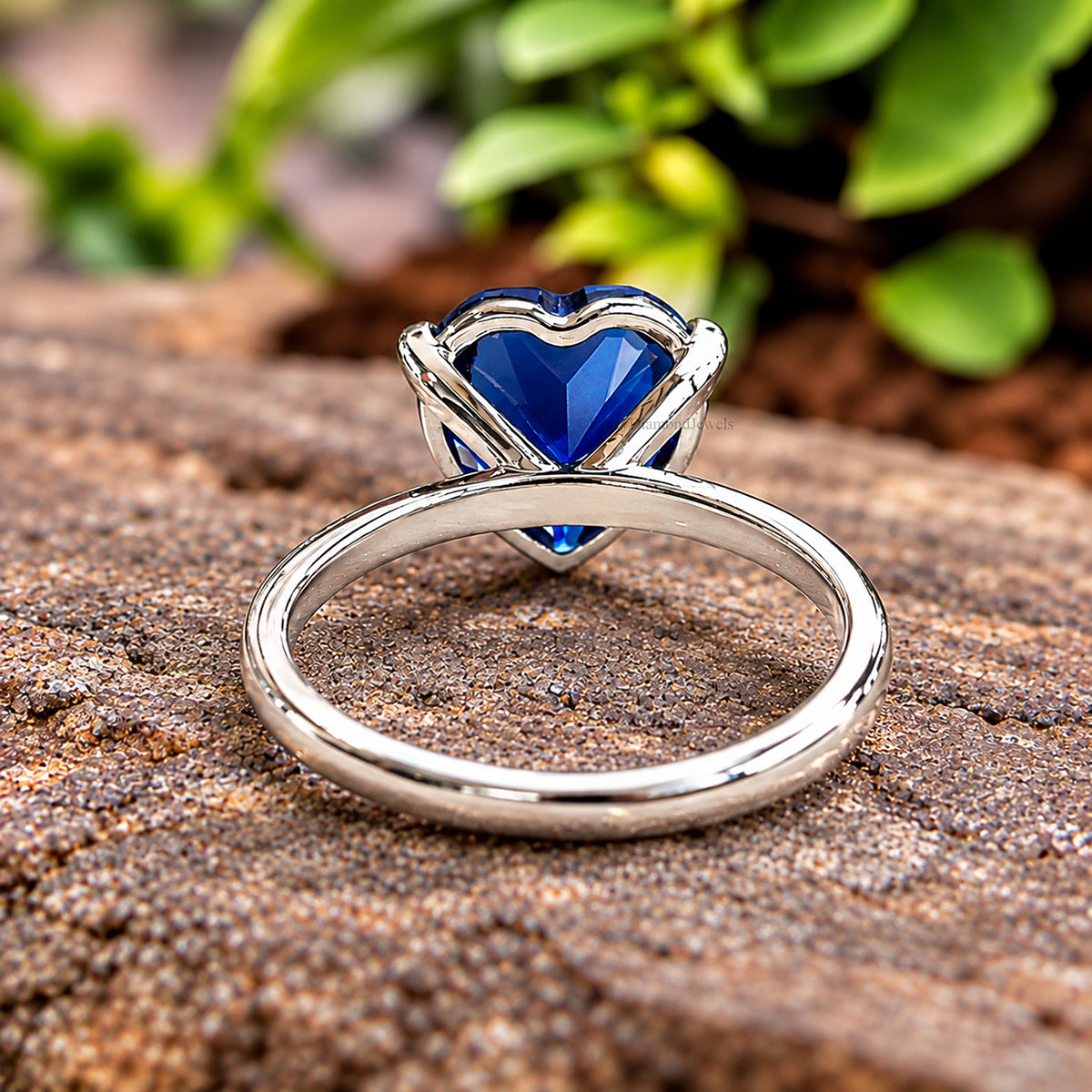 Heart Blue sapphire stone engagement ring 10mm 9mm 8mm 7mm 6mm ring silver simulant Ring Solitaire ring Diamond ring Gift for her FD541