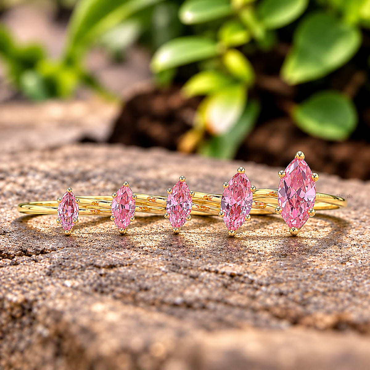 Marquise Pink Tourmaline engagement ring 8mm 9mm 10mm 12mm 14mm stone ring Simulant Marquise Solitaire ring Silver ring Gift for her FD339