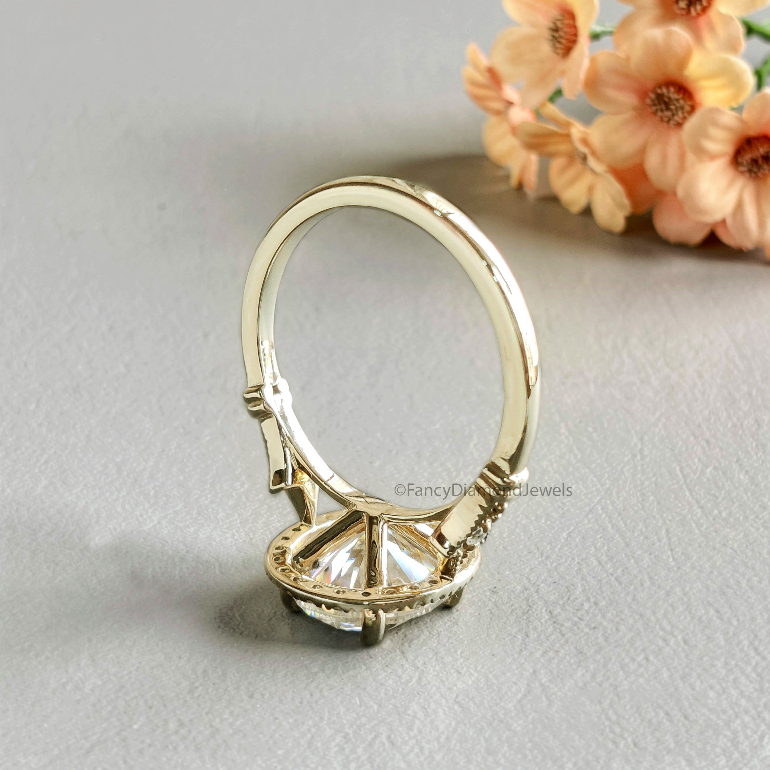 2.40 CT Oval Cut Lab Grown Diamond Engagement Ring Oval With Halo Setting Ring Colorless Oval Wedding Ring Gift for Her Promise Ring FD466
