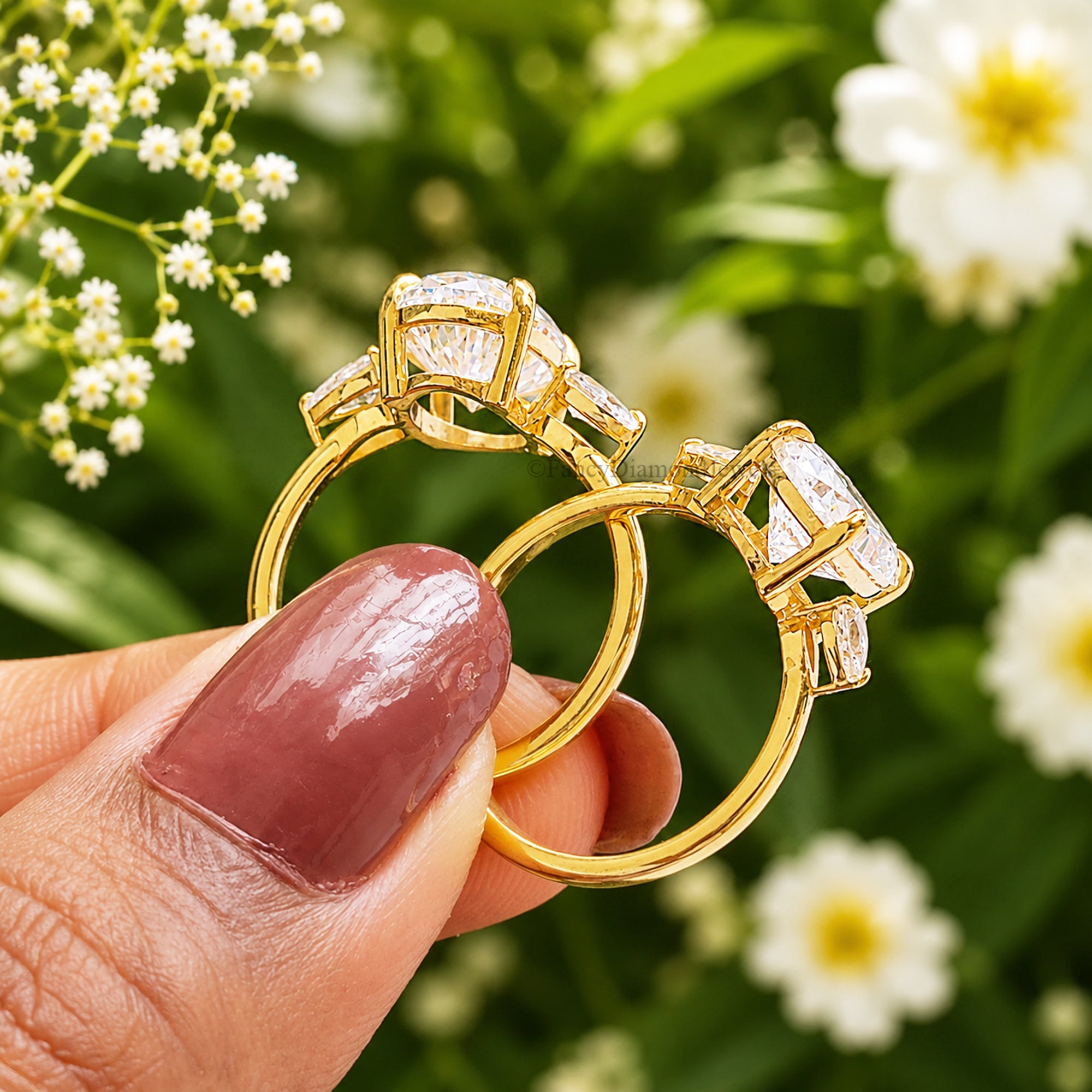 Oval Cut Engagement Ring With Pear Side Stone, Three Stone CZ Wedding Ring, Travel Ring, Classic Promise Ring, Dainty Anniversary Gift FD575