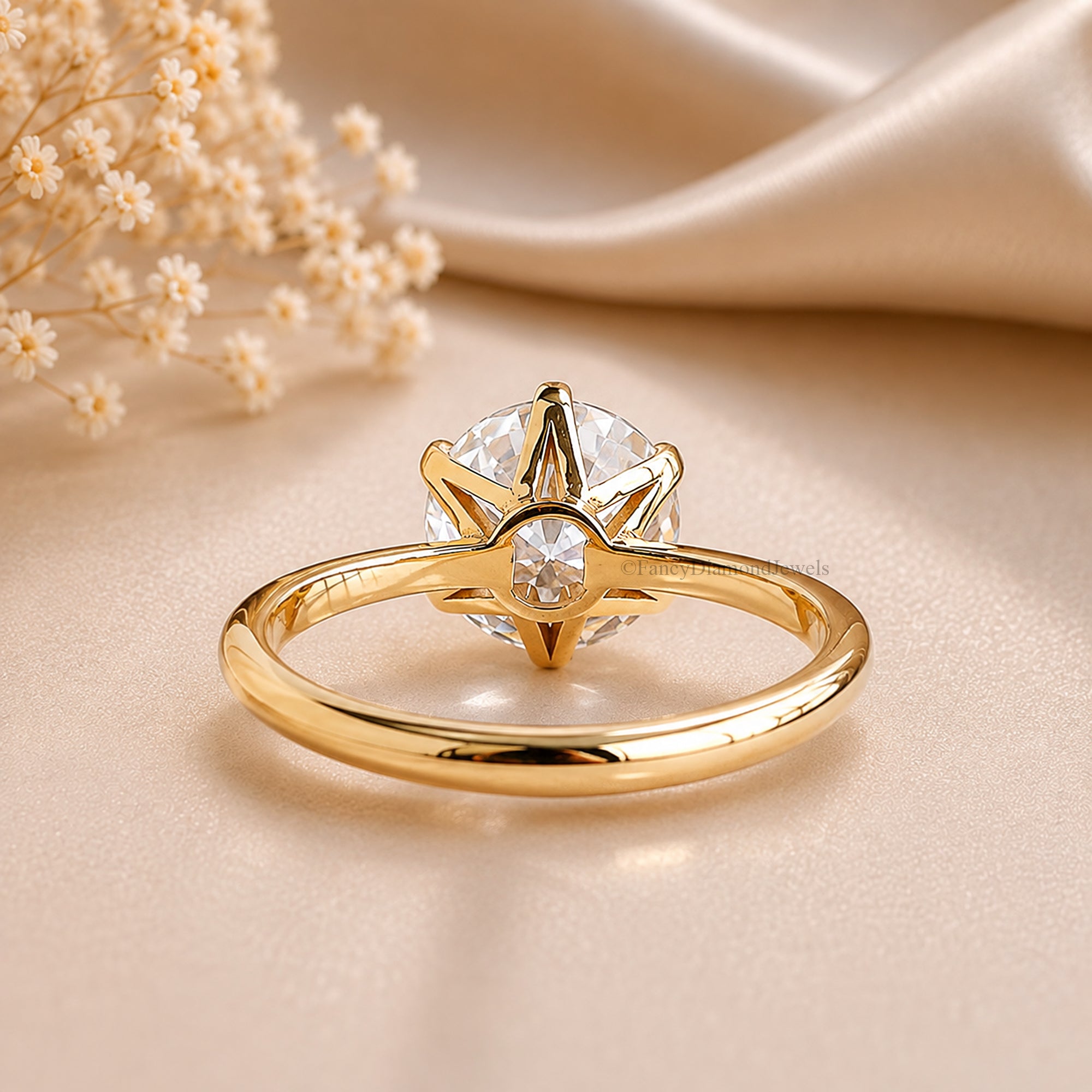 Round Cut Engagement Ring, Moissanite Diamond Wedding Ring for Women, Round Shape Moissanite Solitaire Propose Ring, Anniversary Gift FD599