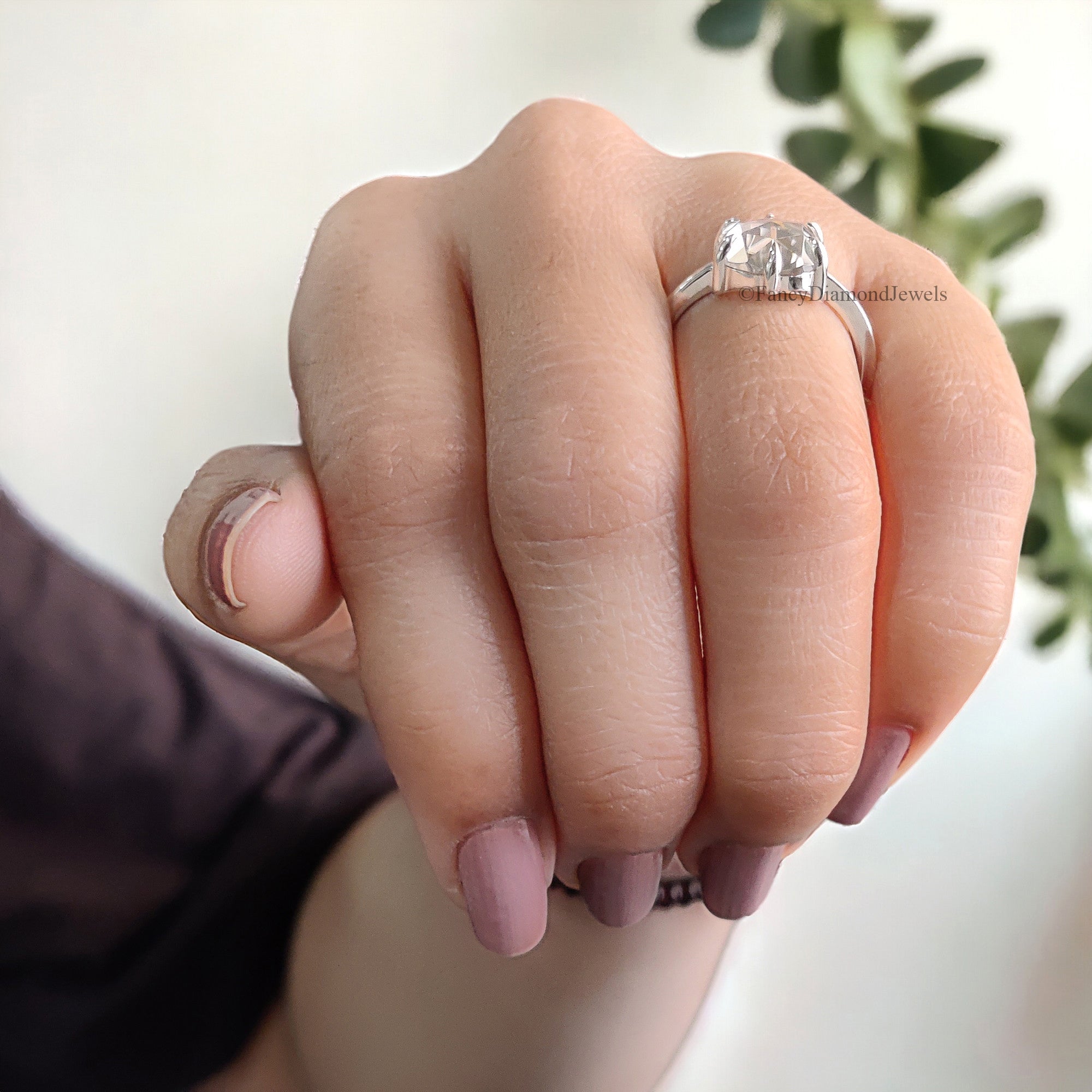 2.65 CT Round Rose Cut Colorless Moissanite Pointed Prong Simple Solitaire Engagement Ring Wedding Ring Anniversary Ring Bridal Ring FD28