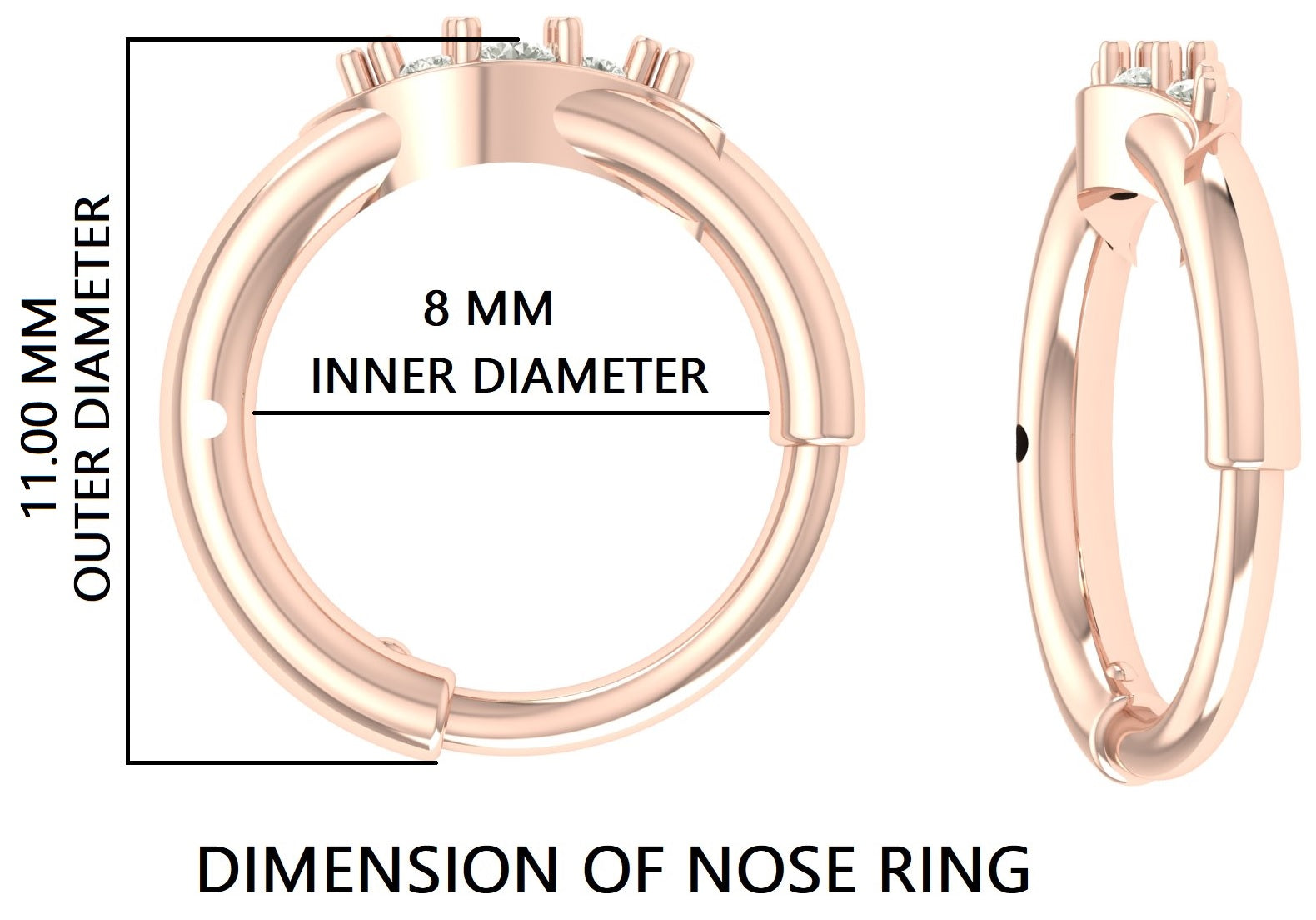 Nose Ring Nose Studs Natural Diamond Nose Ring Nose Ring Hoop Nose Stud Rose Gold Nose Ring Gold Nose Ring Diamond Nose Stud Hoop FD498