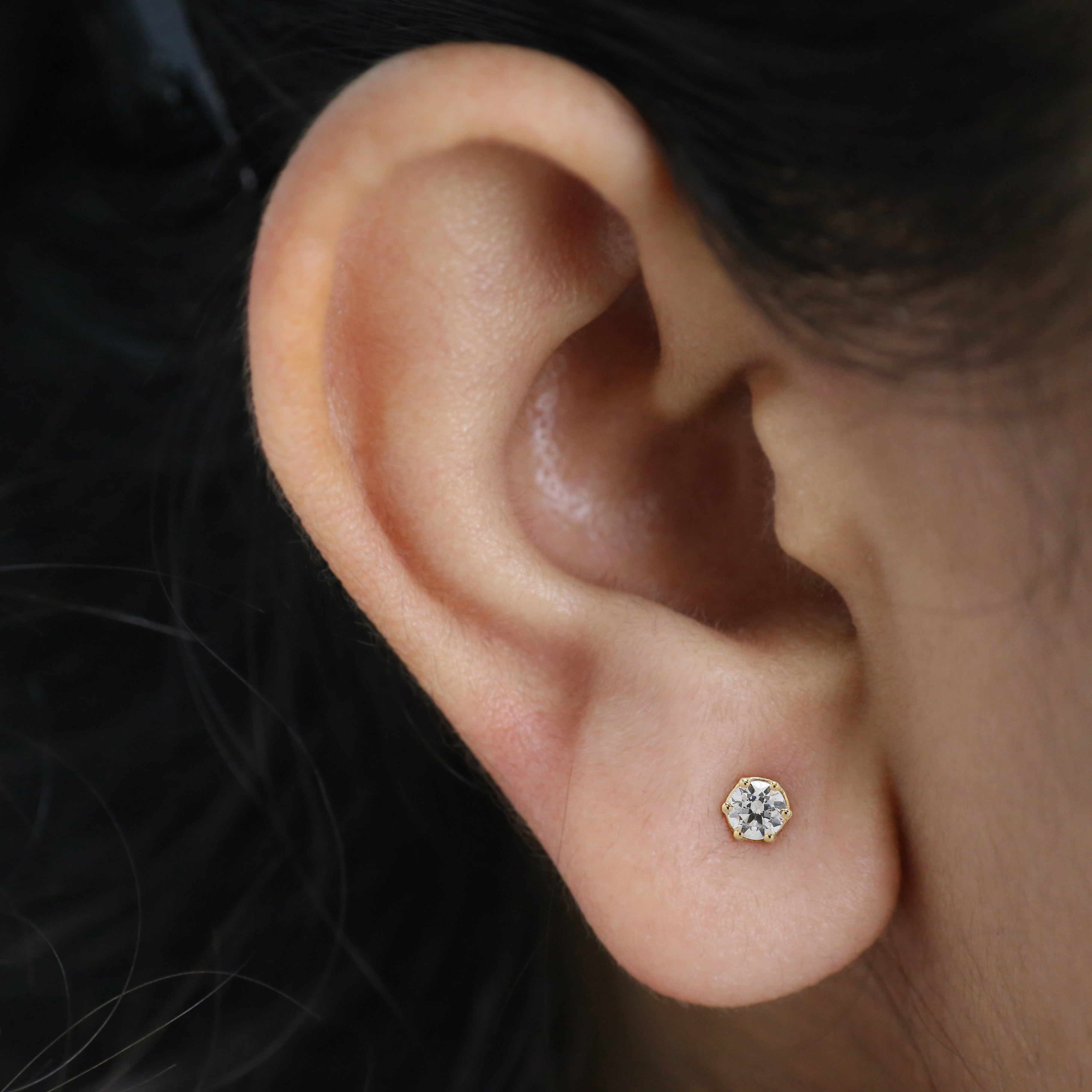 0.75 Ct Natural White Round Diamond Earring Round Brilliant Cut Earring Prong Earring Engagement Earring Earlobe Earring Gift For Her KD995
