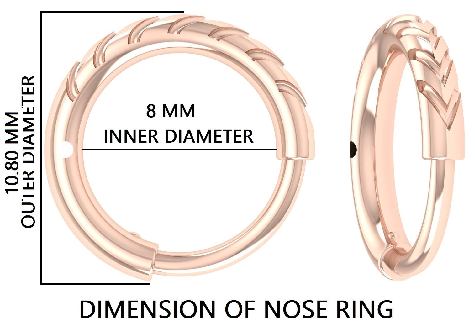 Unique Nose Ring Indian Nose Ring Tribal Nose Ring Gold Nose Ring Indian Jewelry Textured Hand Nose Ring Piercing Nose Ring FD506