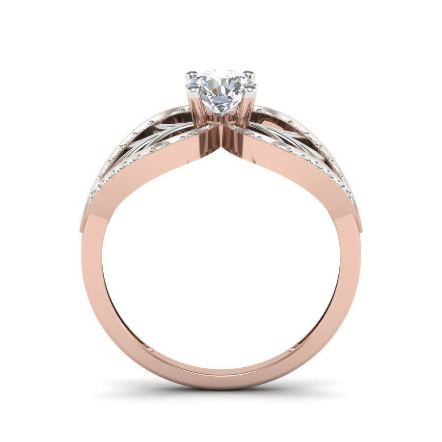 0.71 TW Round Cut Lab Grown Diamond Ring Prong set Vintage inspired Fancy Wedding Ring Solitaire engagement Ring PR069