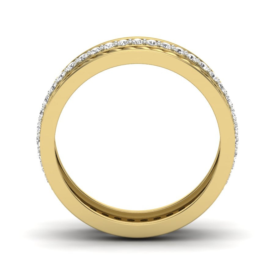 0.44 TW Round Cut Lab Grown Diamond Band Engagement Band Double Rope Design Band Men's Eternity Wedding Band PR094