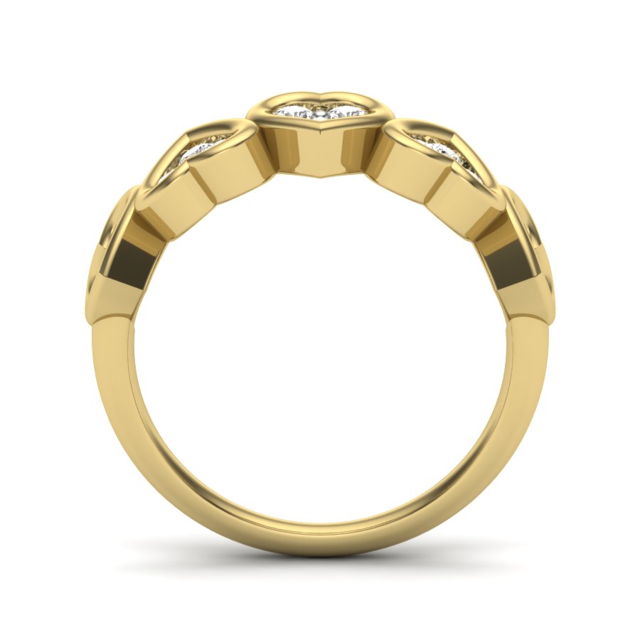 0.55 TW Round Cut Lab Grown Diamond Ring Engagement Ring Heart Style With Channel Setting Bridal Wedding Ring PR113