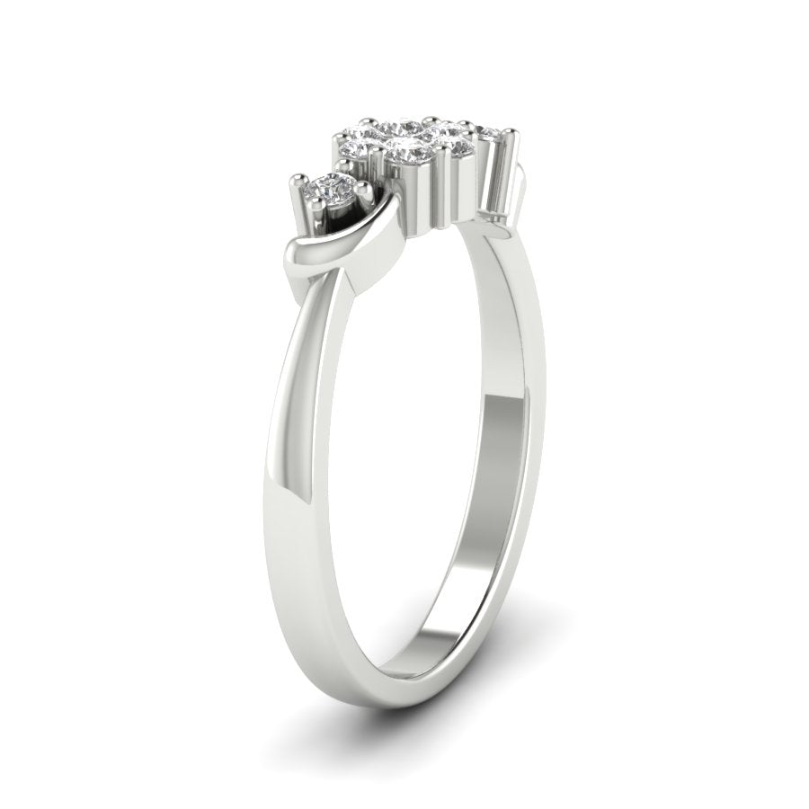 0.22 TW Flower Style Round Cut Lab Grown Diamond Ring pressure setting Engagement Ring Beautiful Wedding Ring PR138