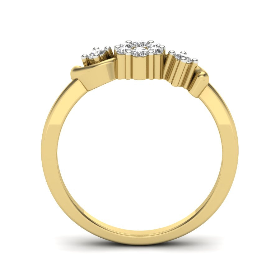 0.22 TW Flower Style Round Cut Lab Grown Diamond Ring pressure setting Engagement Ring Beautiful Wedding Ring PR138