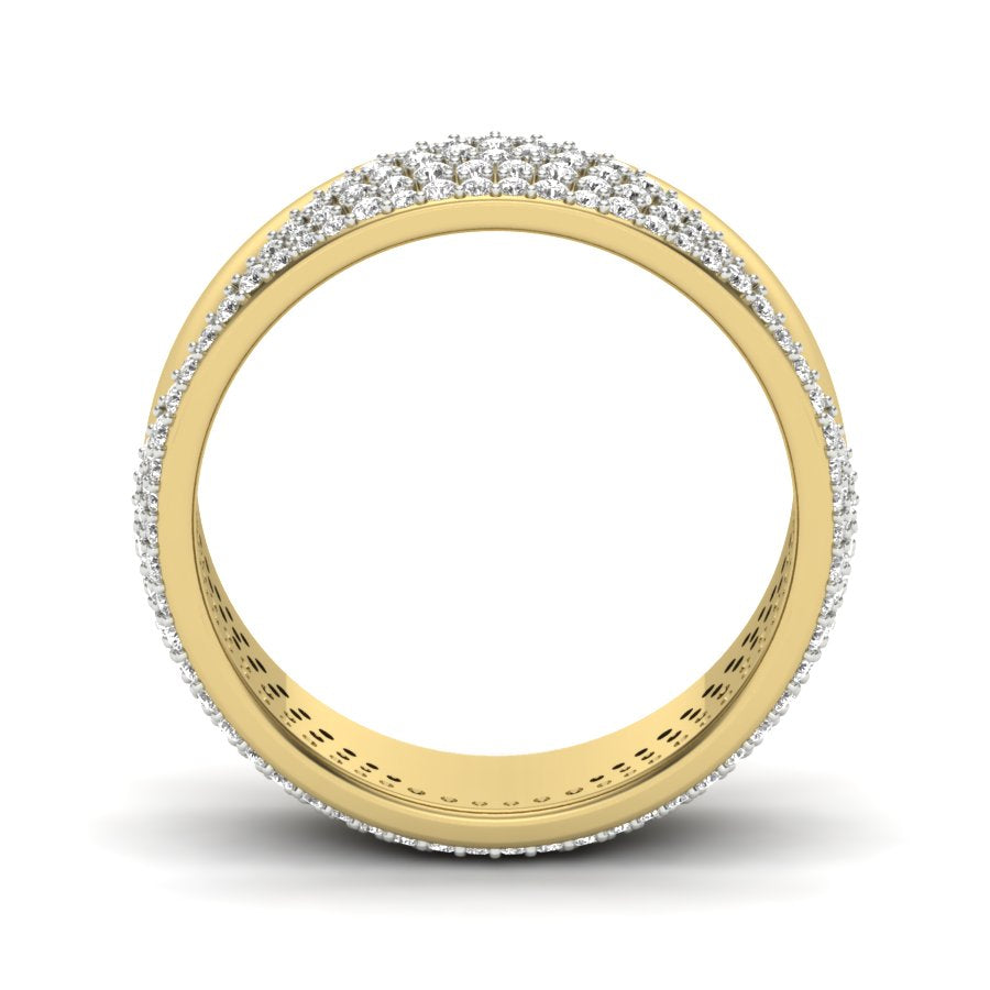 0.87 TW Round Cut Lab Grown Diamond Band Enchanting Band Ring Prong Setting Engagement Band Men's Wedding Band PR152