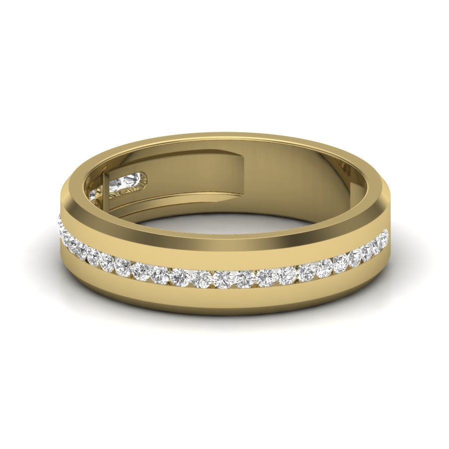 0.25 TW Channel Setting Round Cut Lab Grown Diamond Band Engagement Band Unisex Wedding Band PR165