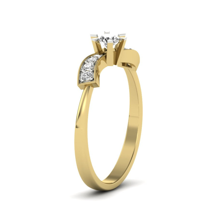 0.24 TW Unique Design Round Cut Lab Grown Diamond Ring Engagement Ring Squre Prong Set Wedding Ring PR175
