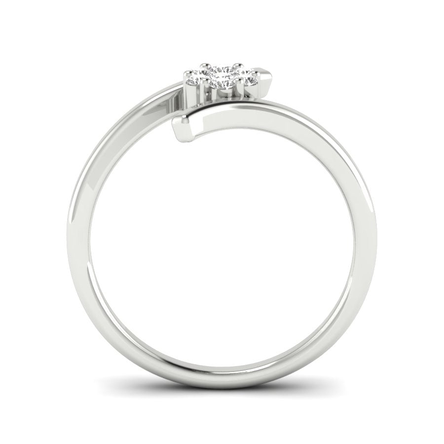 0.14 TW Round Cut Lab Grown Diamond Ring Flower Cluster Bypass Engagement Promise Ring Bridal Wedding Ring PR176