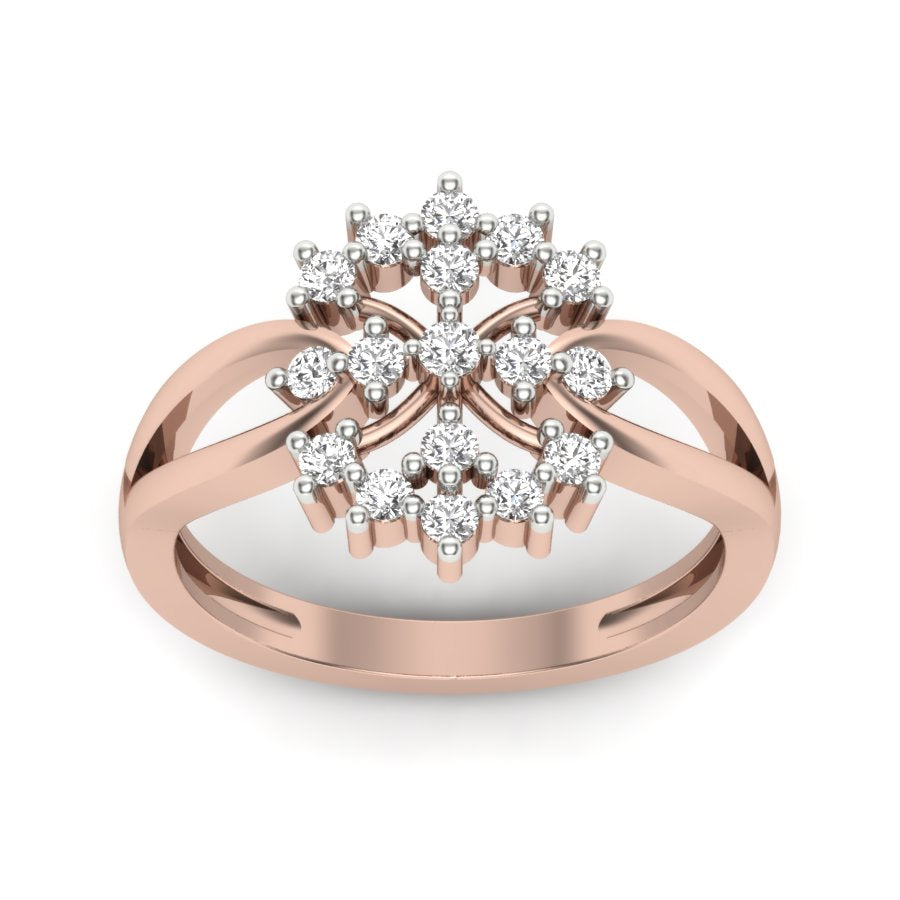 0.38 TW Round Cut Lab Grown Diamond Ring split shank Band Engagement Ring Prong Set Ring Bridal Ring Wedding Ring PR226