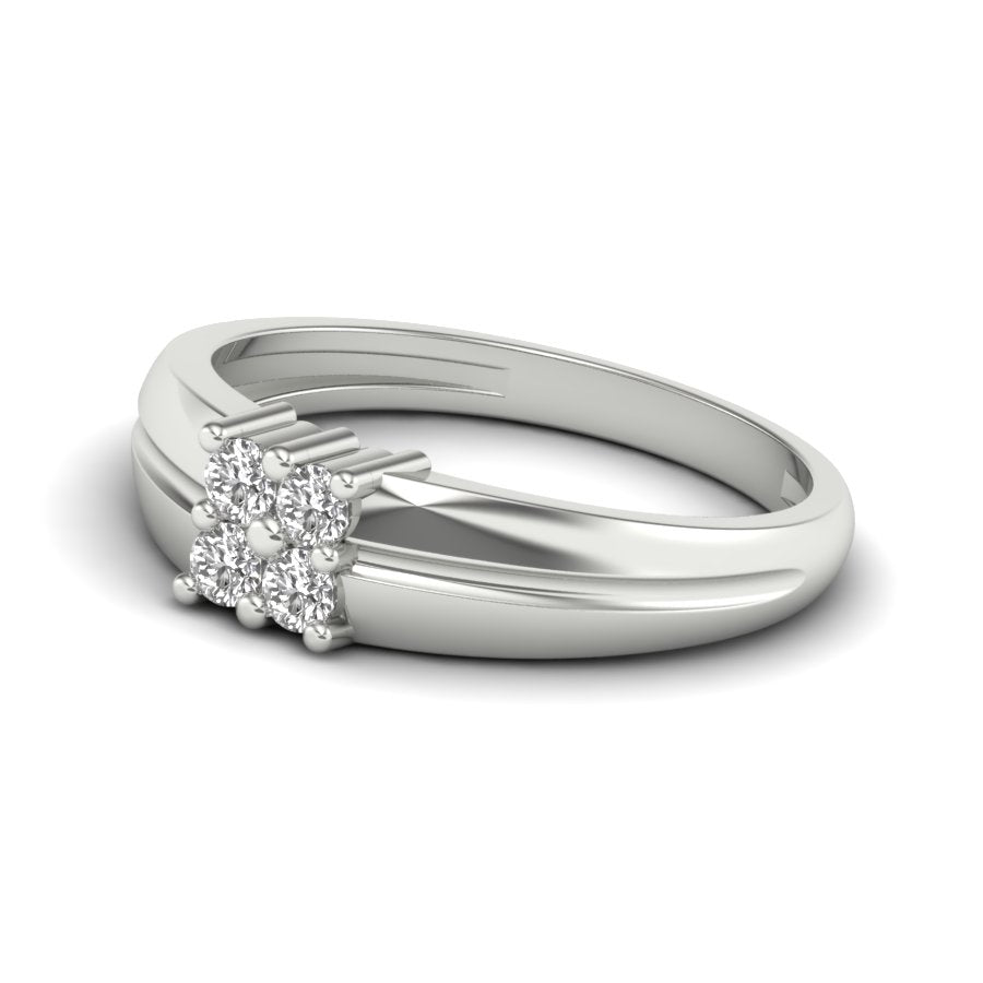 0.21 TW Unique Design Round Cut Lab Grown Diamond Ring Engagement Ring Square Design Ring Wedding Ring PR227