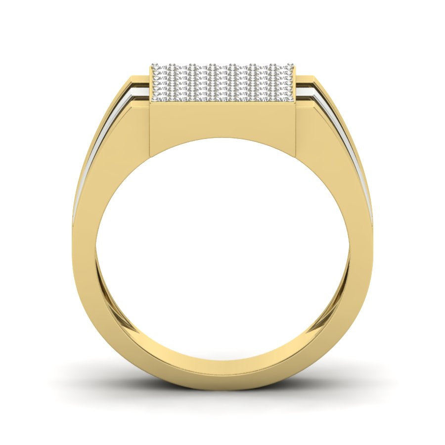 0.32 TW Unique Design Band With Round Cut Lab Grown Diamond Band Prong Set Band Men's Wedding Band Two Tone Engagement Band PR236