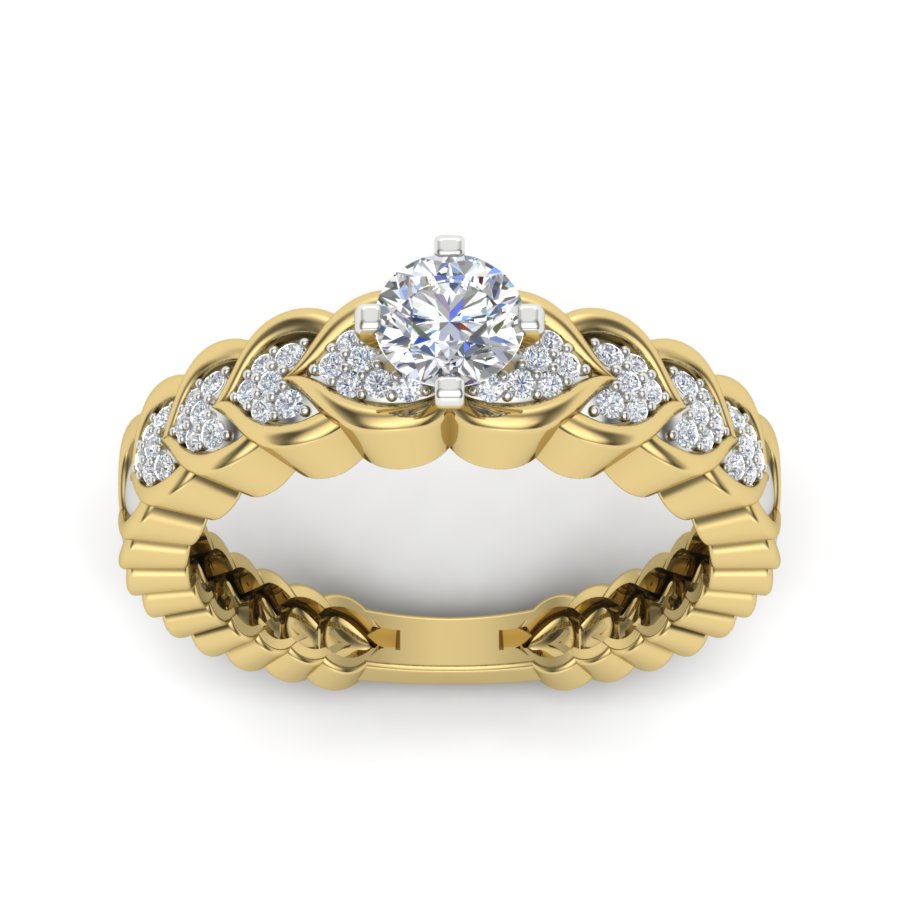 0.63 TW Two Tone Unique Ring Square Prong Set Ring Round Cut Lab Grown Diamond Ring Wedding ring Bridal Ring Engagement ring PR246