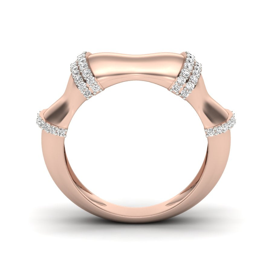 Unique Design Band 0.32 TW Round Cut Lab Grown Diamond Band Prong Setting Engagement Band Bridal Wedding Band PR287