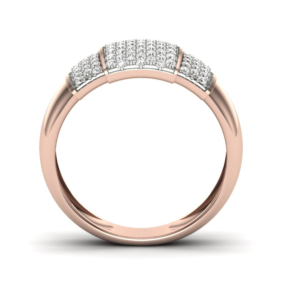 Unique Design Band 0.56 TW Round Cut Lab Grown Diamond Band Pave And Prong Setting Engagement Band Bridal Wedding Band PR289