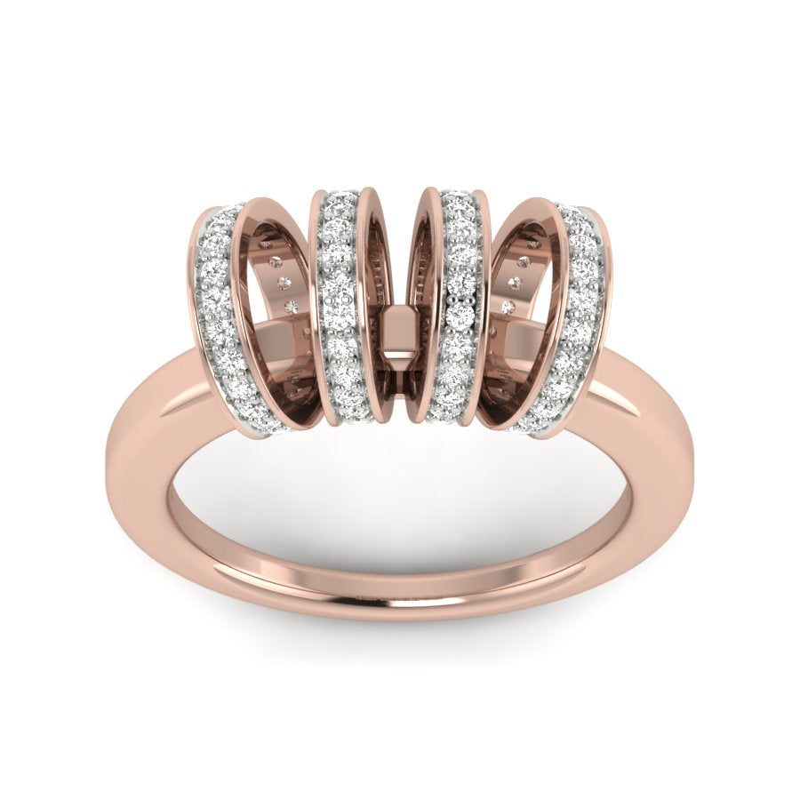 Unique Design Ring 0.38 TW Prong And Pave Set Ring Round Cut Lab Grown Diamond Ring Wedding ring Bridal Ring Party Wear Engagement ring PR344