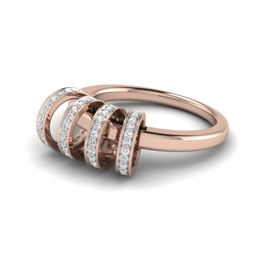 Unique Design Ring 0.38 TW Prong And Pave Set Ring Round Cut Lab Grown Diamond Ring Wedding ring Bridal Ring Party Wear Engagement ring PR344