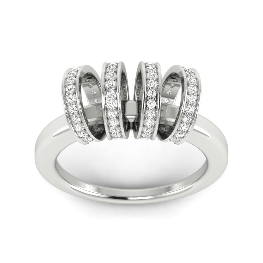 Unique Design Ring 0.38 TW Prong And Pave Set Ring Round Cut Lab Grown Diamond Ring Wedding ring Bridal Ring Party Wear Engagement ring PR344